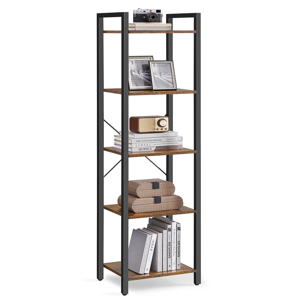 Raamaturiiul 5 avatud tasandiga hoiustamisriiul kontorisse või elutuppa 40 x 30 x 146 cm