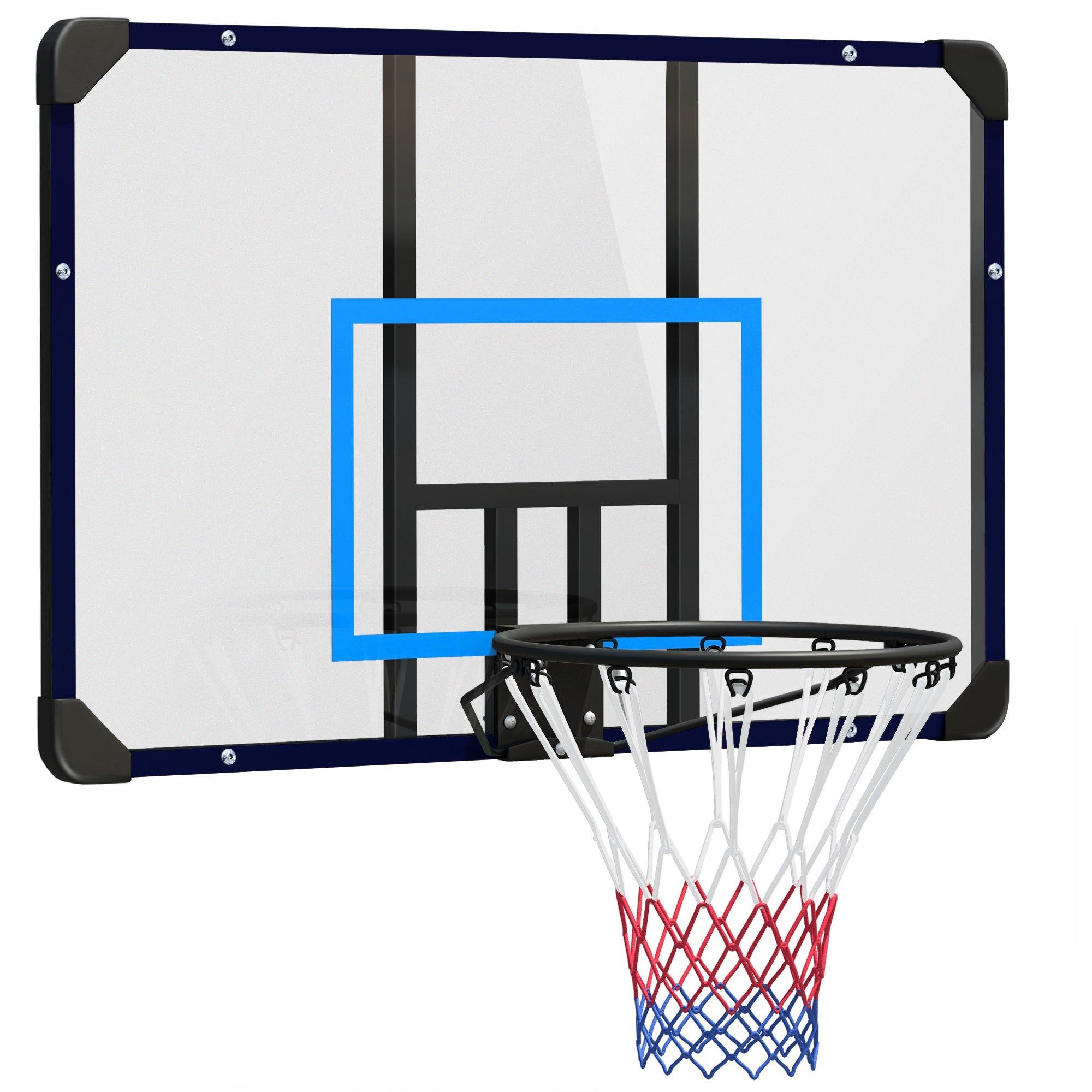 Basketbola grozs, universāls sienas stiprinājums, plīstošs tīkls, nerūsējošā tērauda rāmis, 113 x 61 x 73 cm