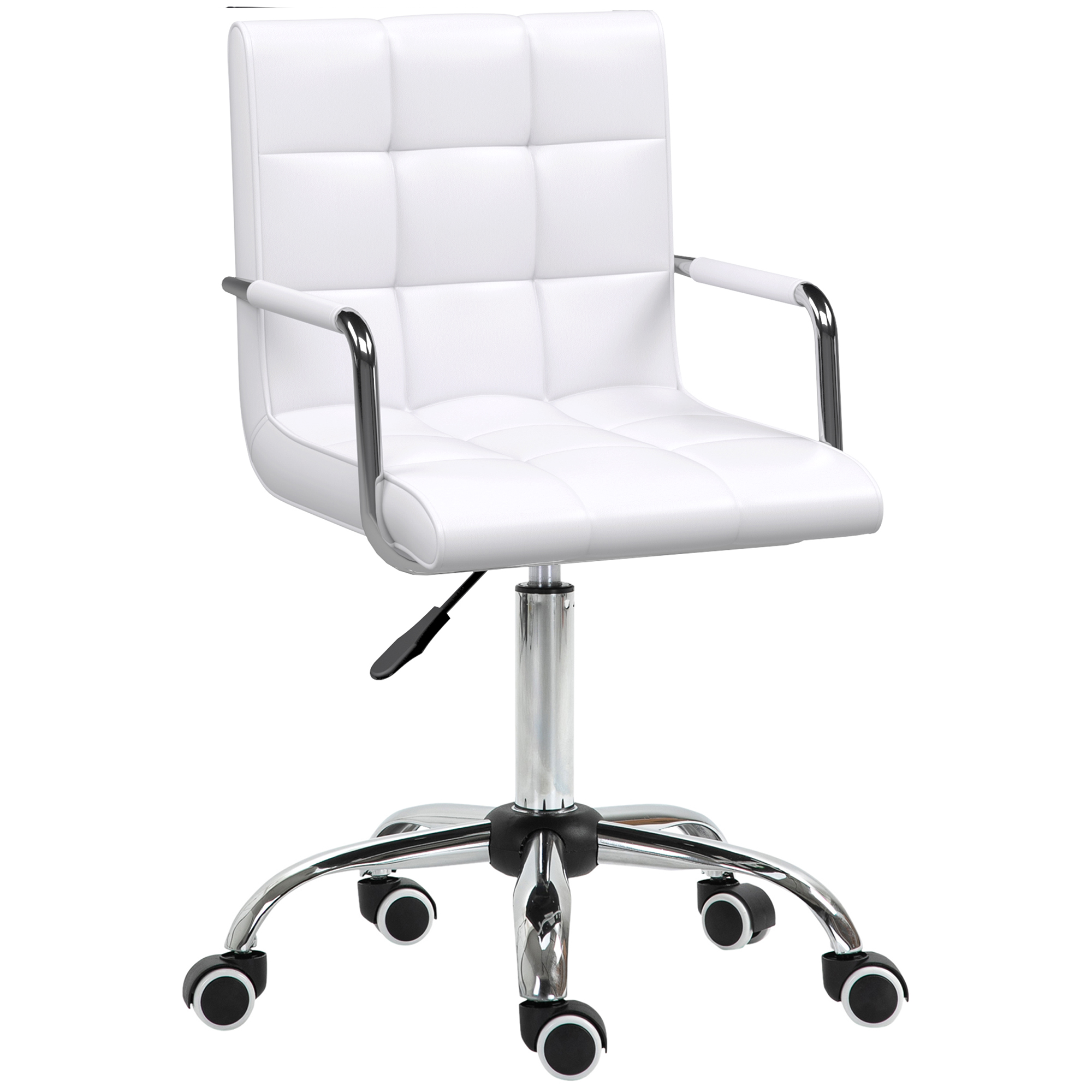Retrostiilis kontoritool kõrguse reguleerimise võimalus 5 ratast 52 5 cm x 54 cm x 99 cm valge