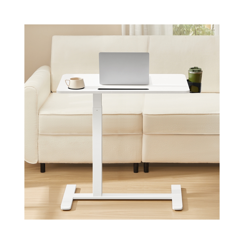 Rullikutel abilaud ja mobiilne sülearvutilaud reguleeritav kõrgus 2 topsihoidjat ja telefonipesa 70 x 40 cm