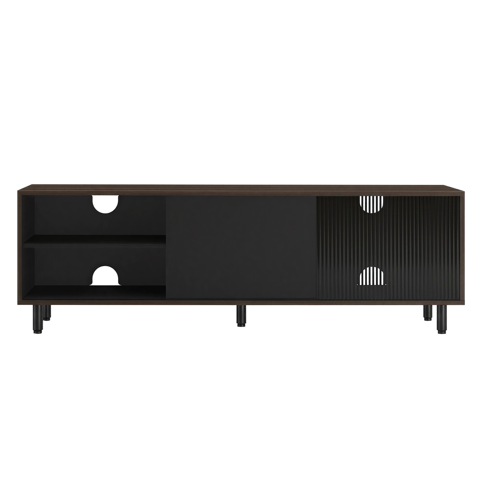 TV statīvs un TV galds televizoriem līdz 60 collām, montāža bez instrumentiem, ar rievotu stiklu, 140 x 39 x 45 cm