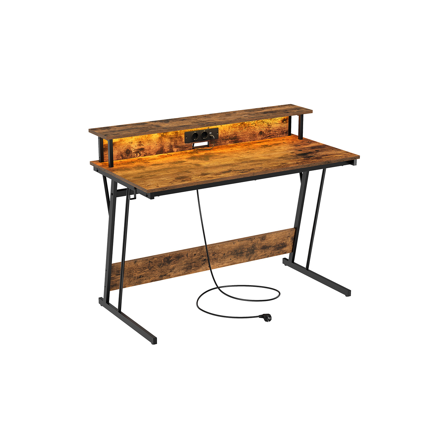 Galds ar pagarinātāju 60 x 120 x 76 cm vintage - brūns