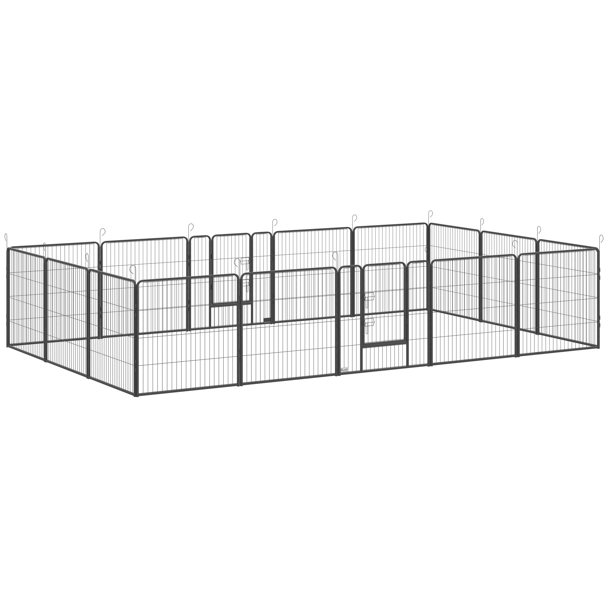 Kutsika mänguaedik 16-osaline kokkupandav kutsikajooksuala uksega väikestele ja keskmistele koertele 3 2 x 3 2 x 0 8 m