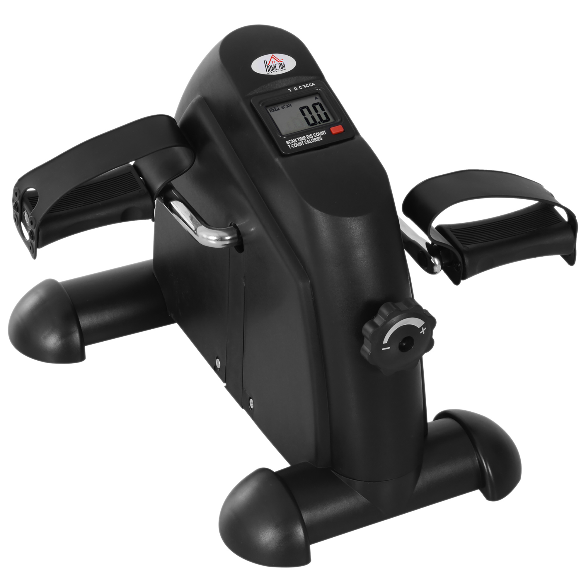 Mini velotrenažieris, roku un kāju trenažieris, pedāļu trenažieris senioriem ar LCD displeju, regulējamu pretestību, fitnesa velosipēds, mājas biroja trenažieris, 35 x 40 x 31 cm, melns