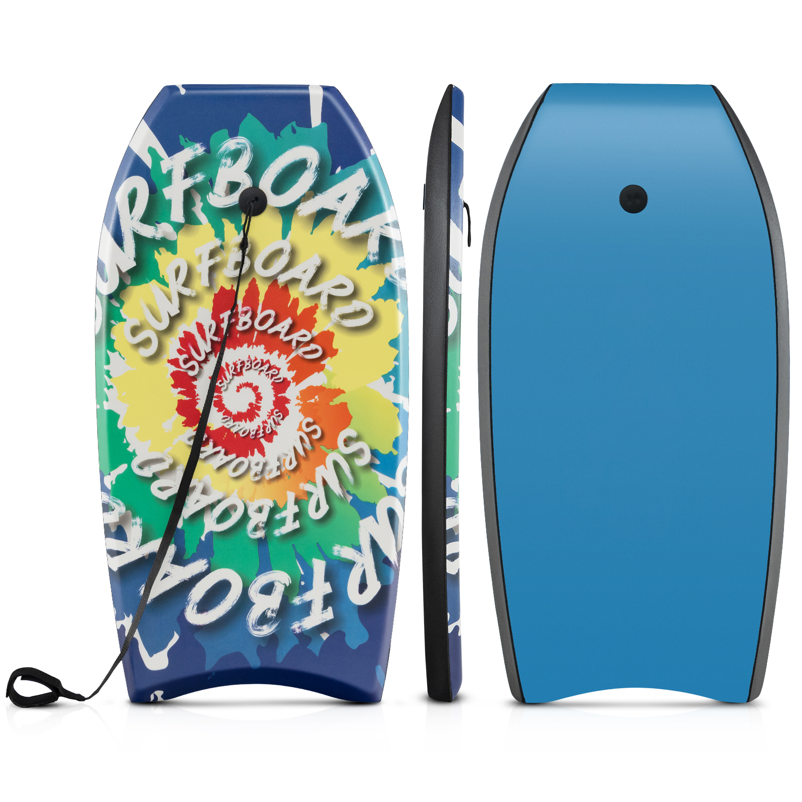 Kerge ja vastupidav lainelaud ning boogie-board randa (suurus L), mitmevärviline disain 4 (104 cm), sinine