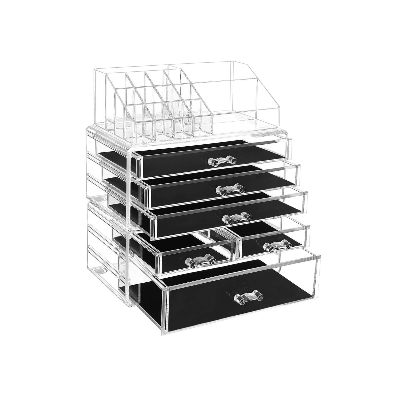 Caurspīdīgs grima organizators