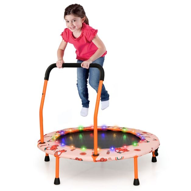 LED-valgustuse ja turvakäepidemega minibatuut lastele (ø92 cm), oranž