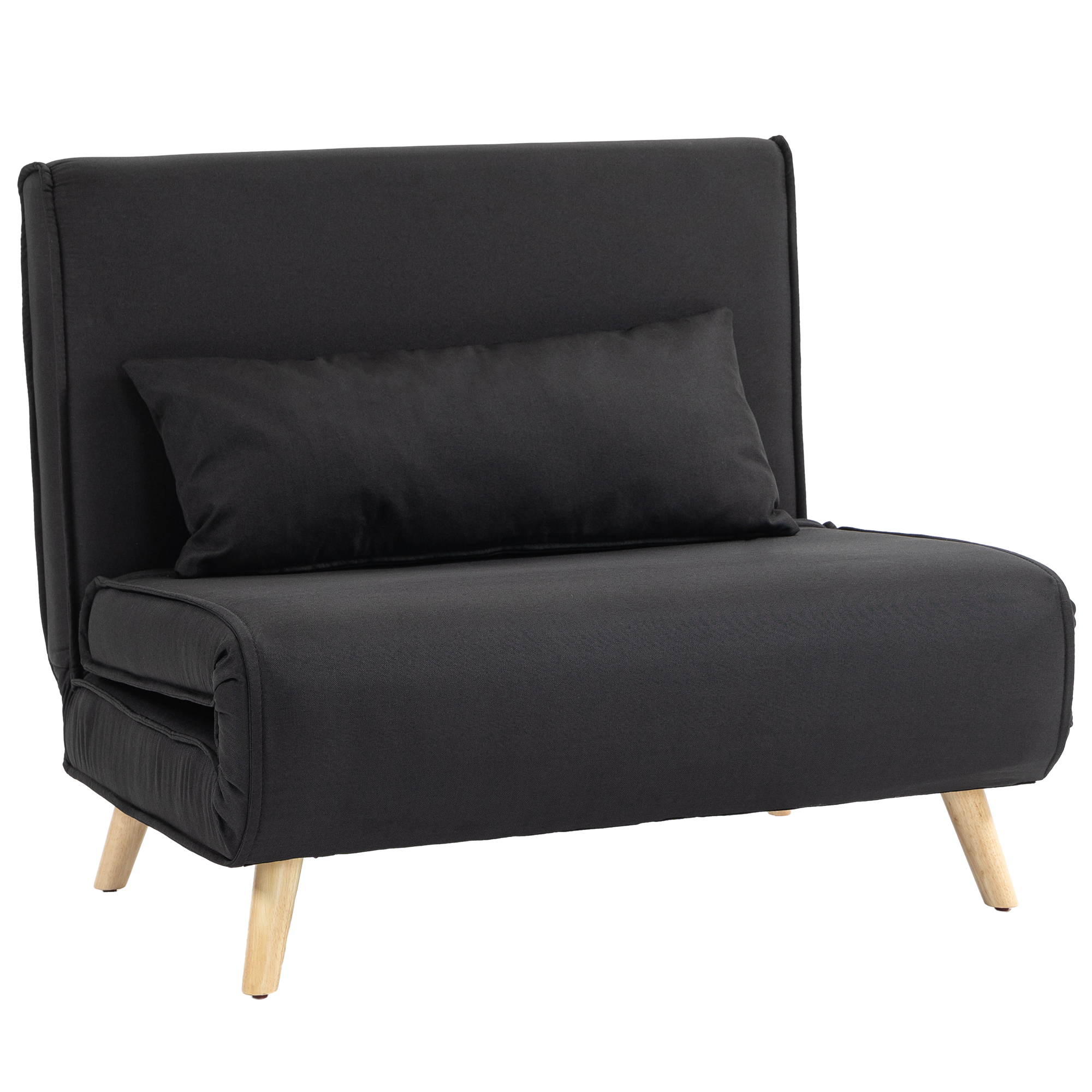 Atgāžams atpūtas krēsls ar gultas funkciju, 1 personai, moderns dizains, līdz 120 kg, 94x78x80cm, melns