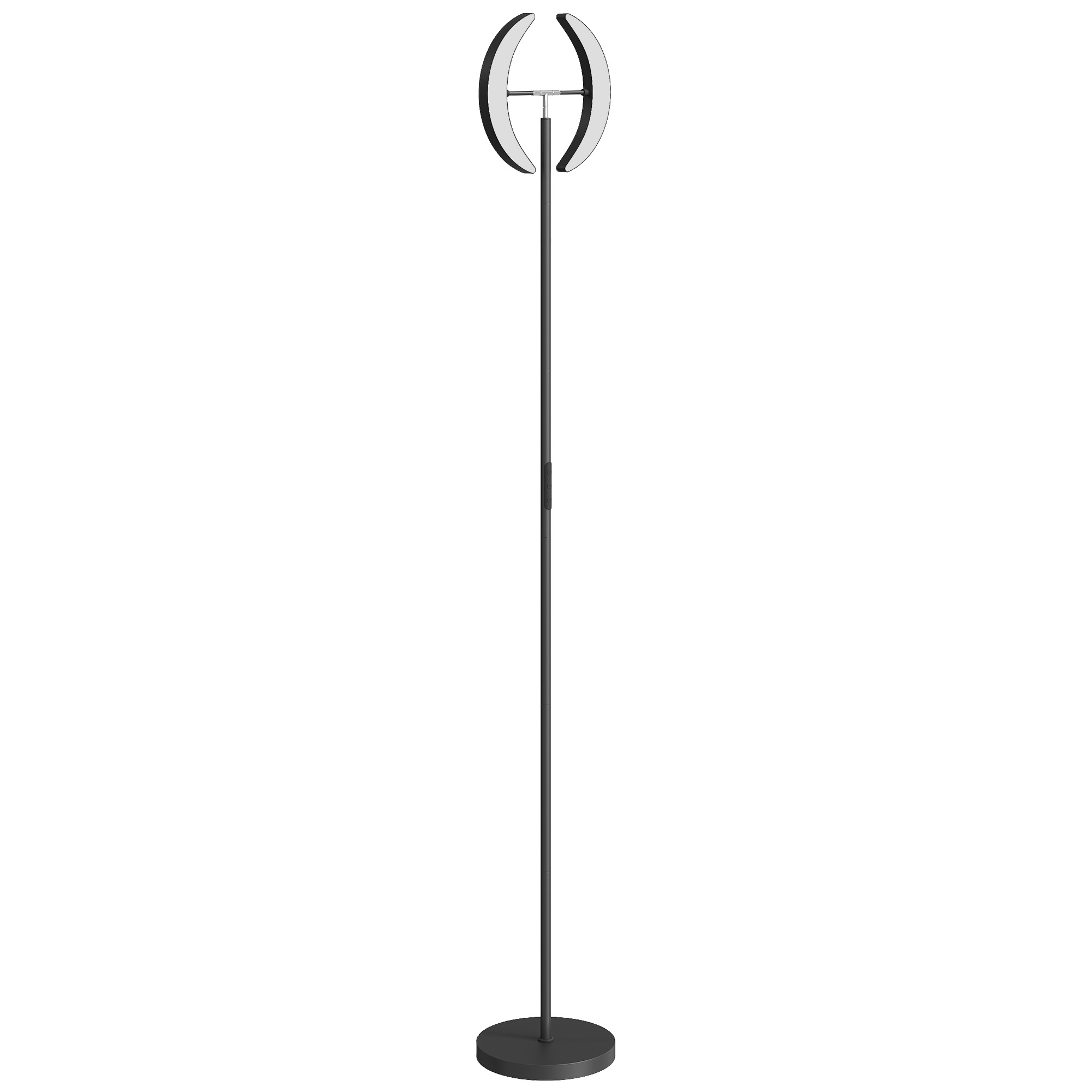 RGB stāvlampa, regulējama gaismas intensitāte ar daudzkrāsu apgaismojuma iespējām, grozāma, melna