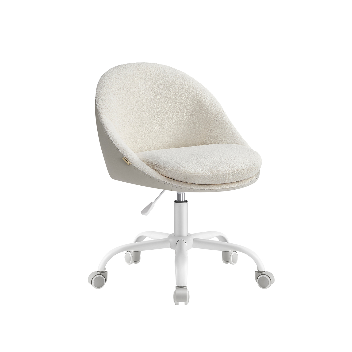 Mājas biroja krēsls, lina imitācija, kapučīno - bēšs, krēmbalts