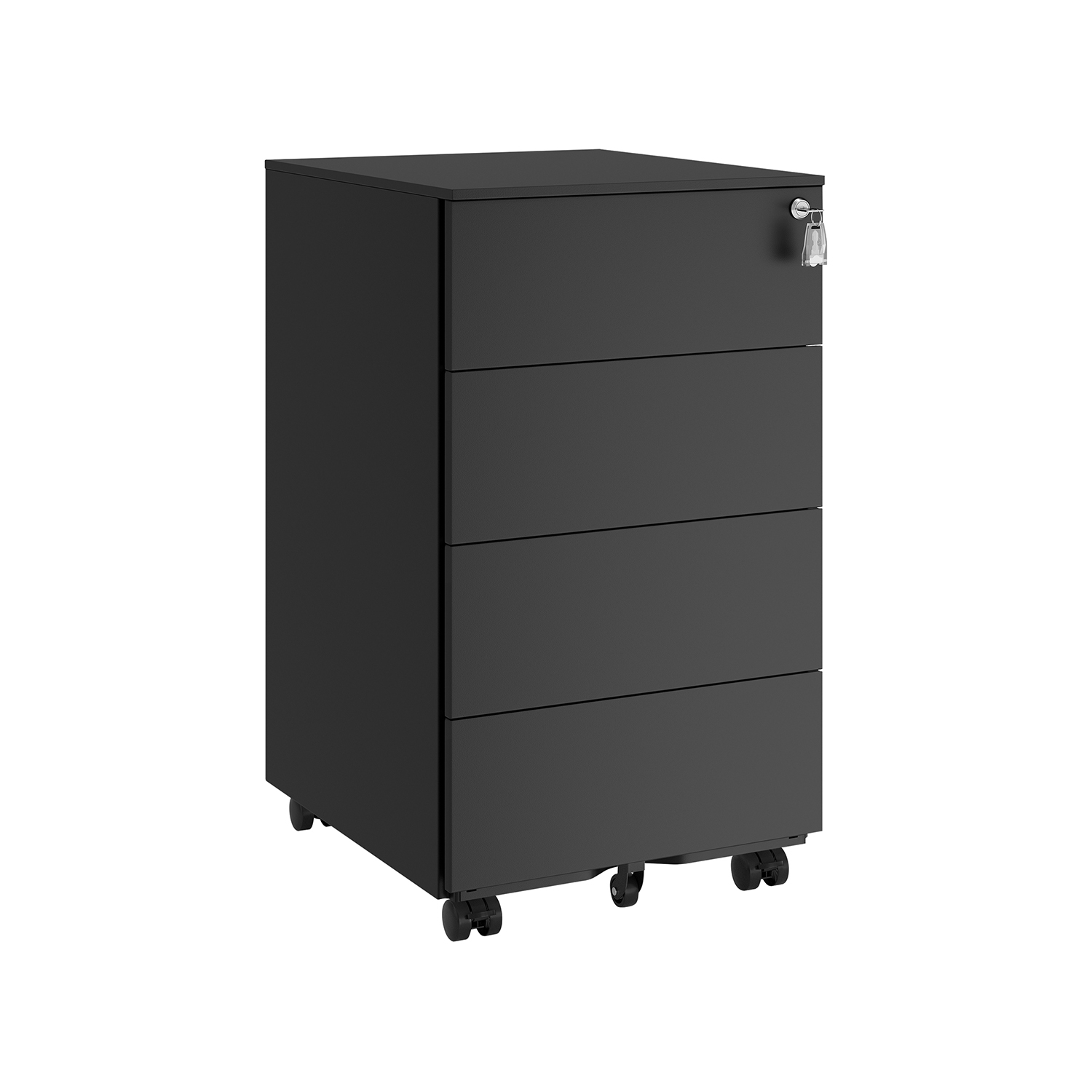 Rullikutel kontorikapp mobiilne dokumendikapp lukustatav 3 sahtliga 39 x 45 x 55 cm
