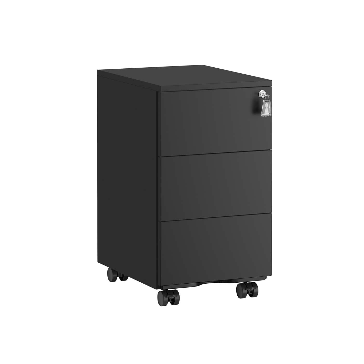 Rullikutel kontorikapp mobiilne dokumendikapp lukustatav 3 sahtliga 39 x 45 x 55 cm