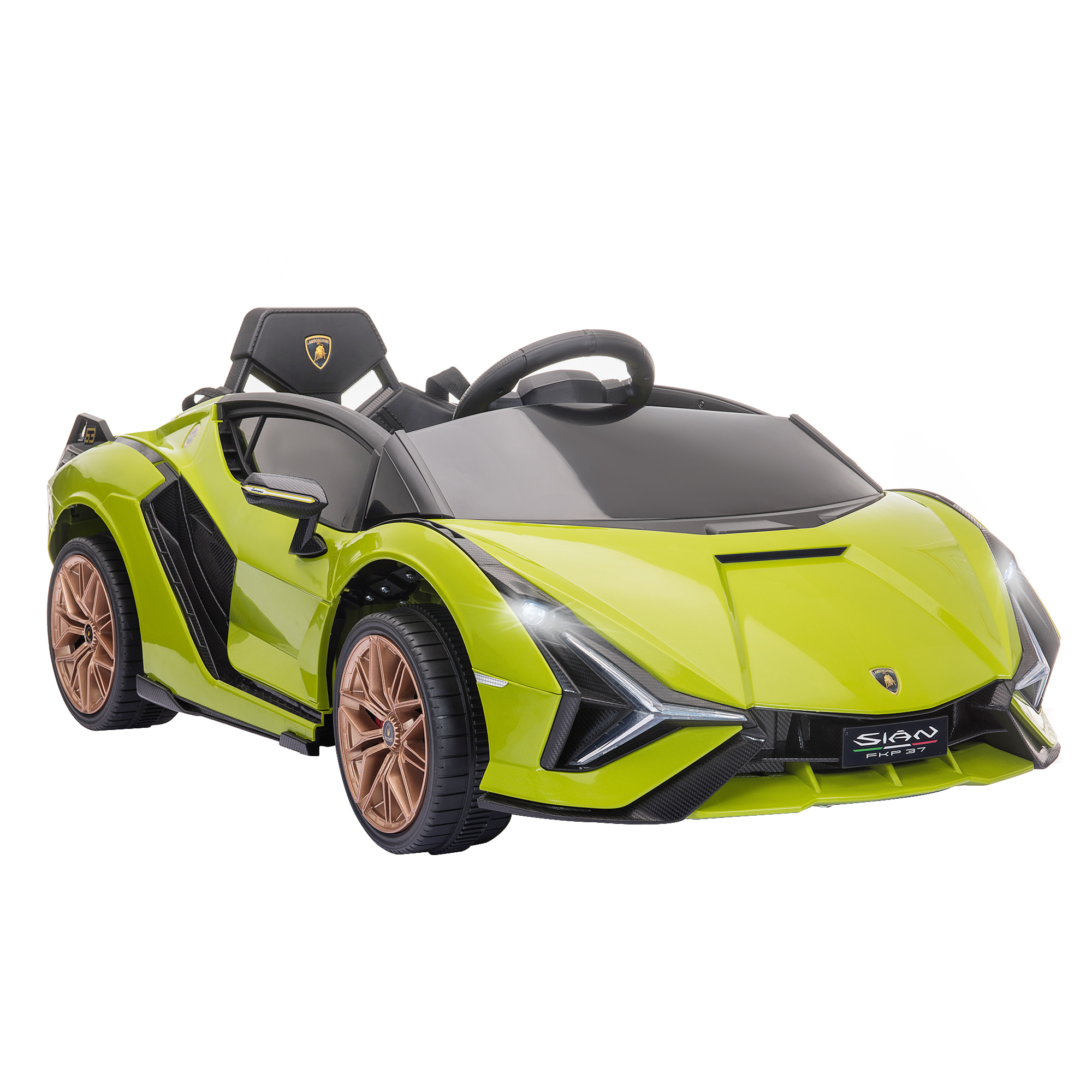 Bērnu elektroauto, Lamborghini, 3-5 km/h, tālvadības pults, 3-5 gadu vecumam, zaļa