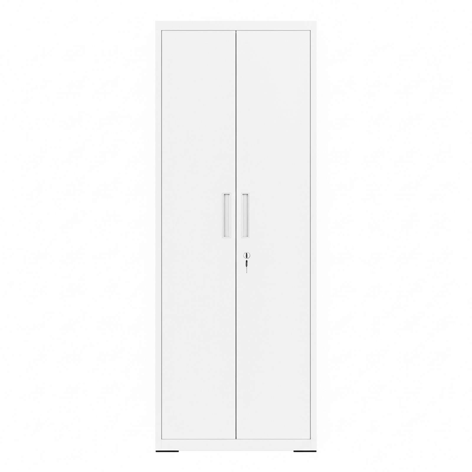 Storage cabinet with adjustable shelves and doors for garage or office, with lock
