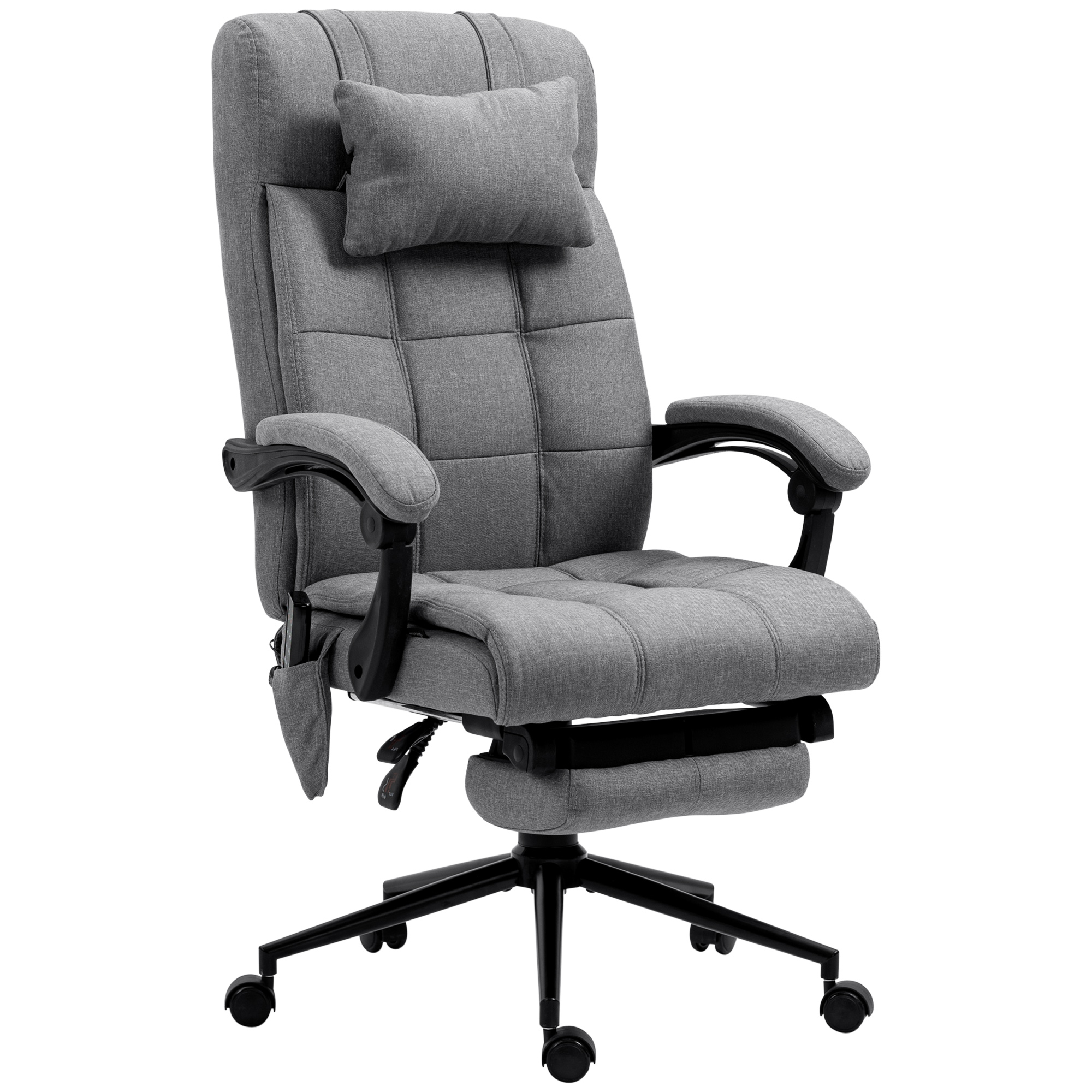 Biroja krēsls ar masāžas funkciju, ergonomisks, 66x76x112-120cm, pelēks