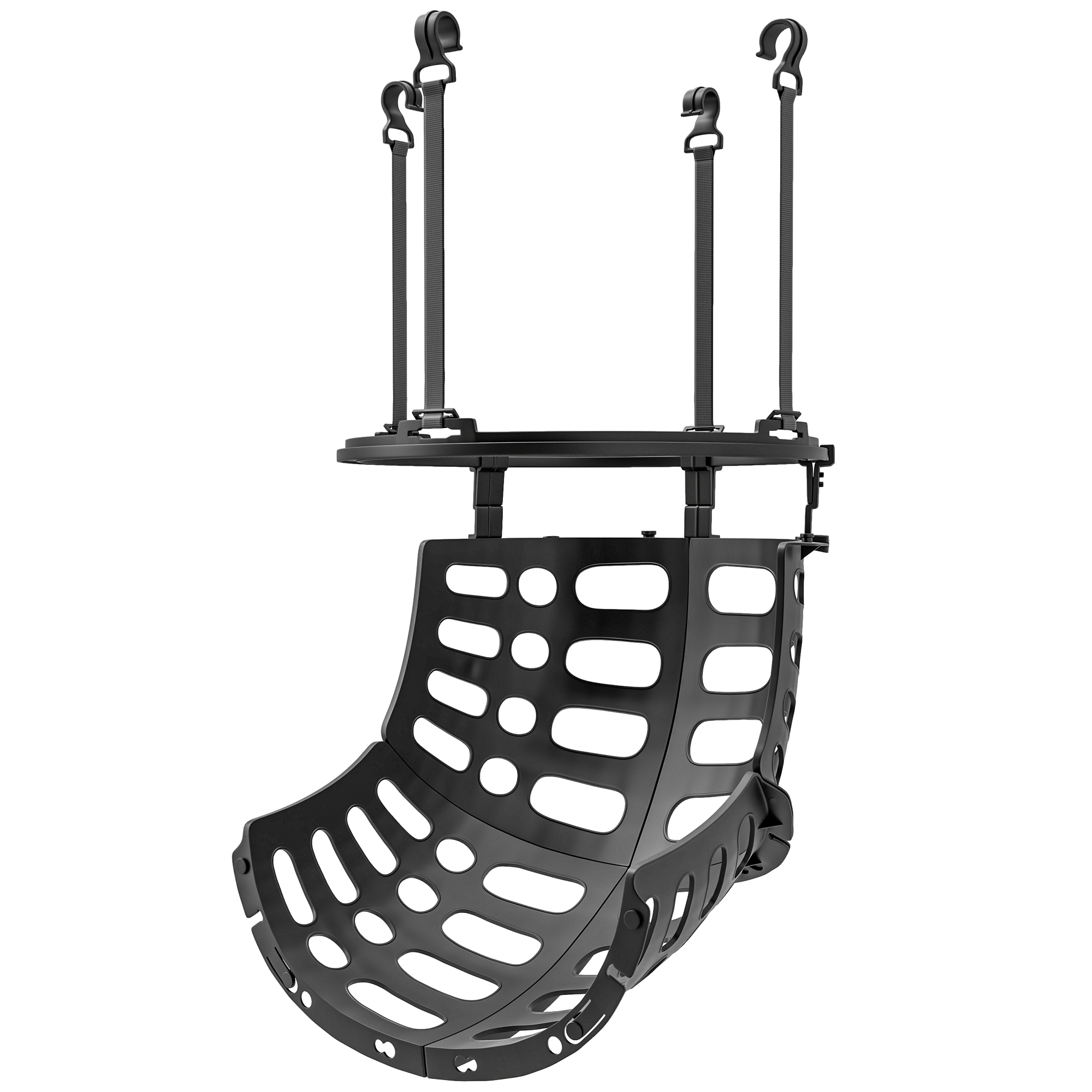 Basketbola atlēkušais bumbu grozs, regulējams augstumā, 360° rotējošs, plastmasas, 35,6 x 35,6 x 75,5 cm, melns