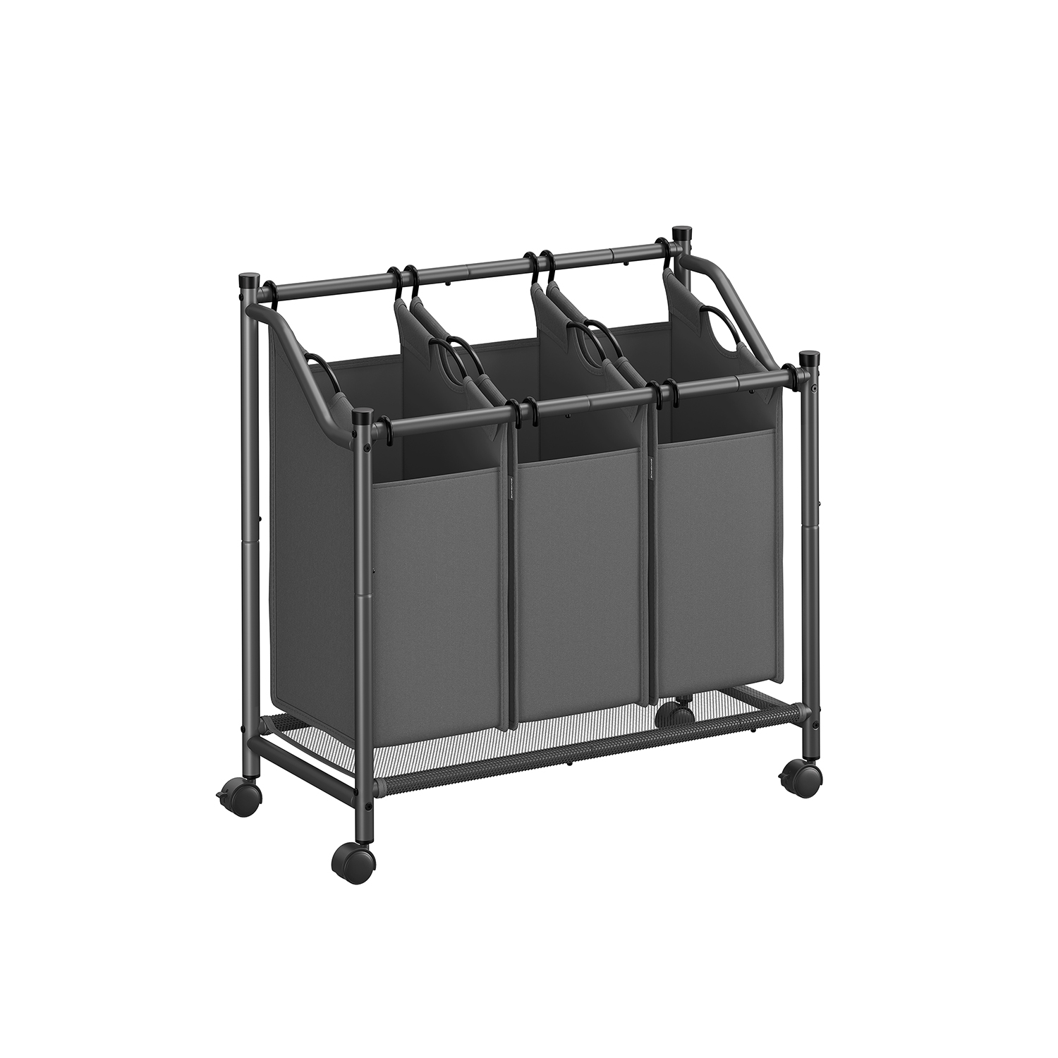 Ratastega pesukorv 3 x 45 l kiltkivihall