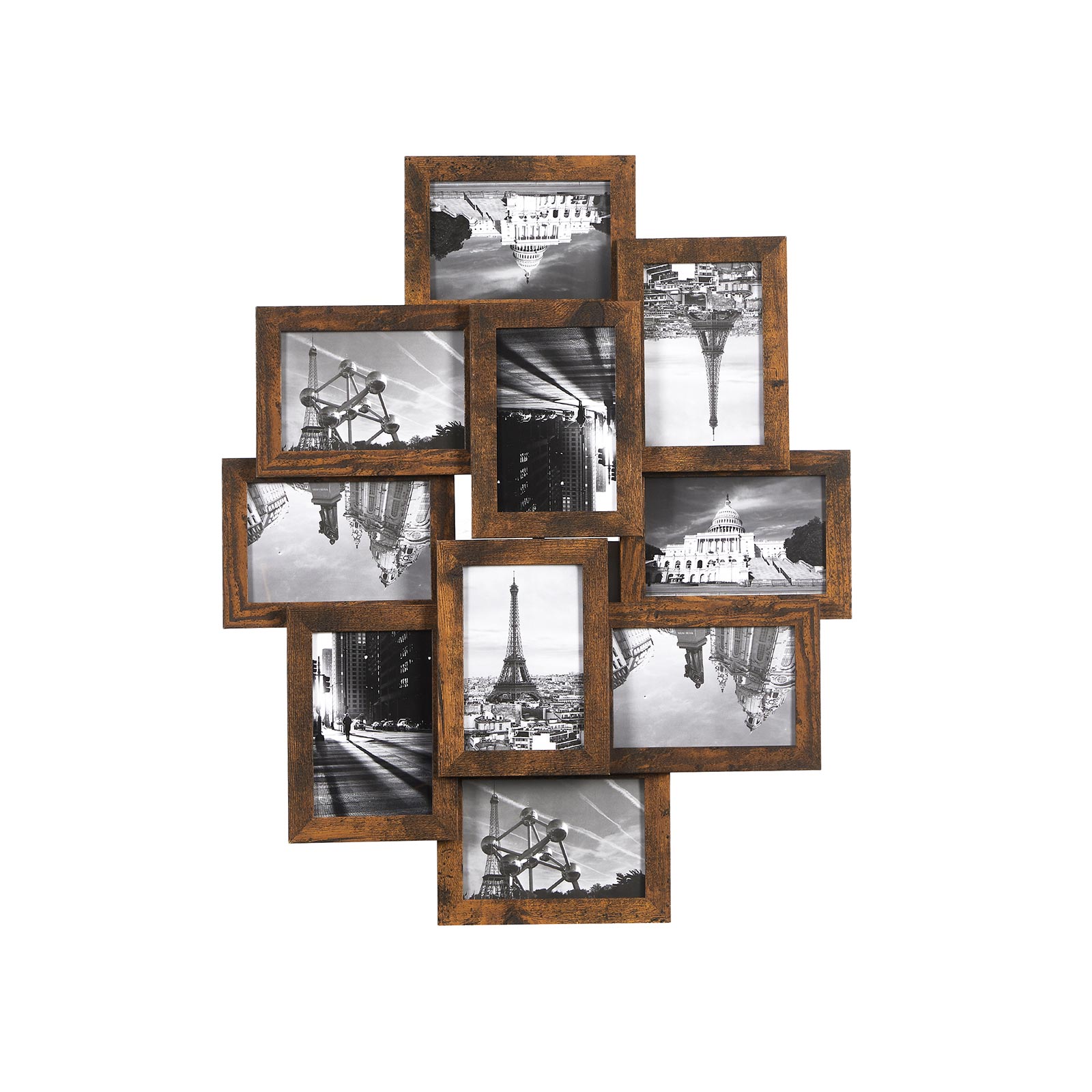Vintage brūna foto rāmja kolāža 10 fotoattēliem