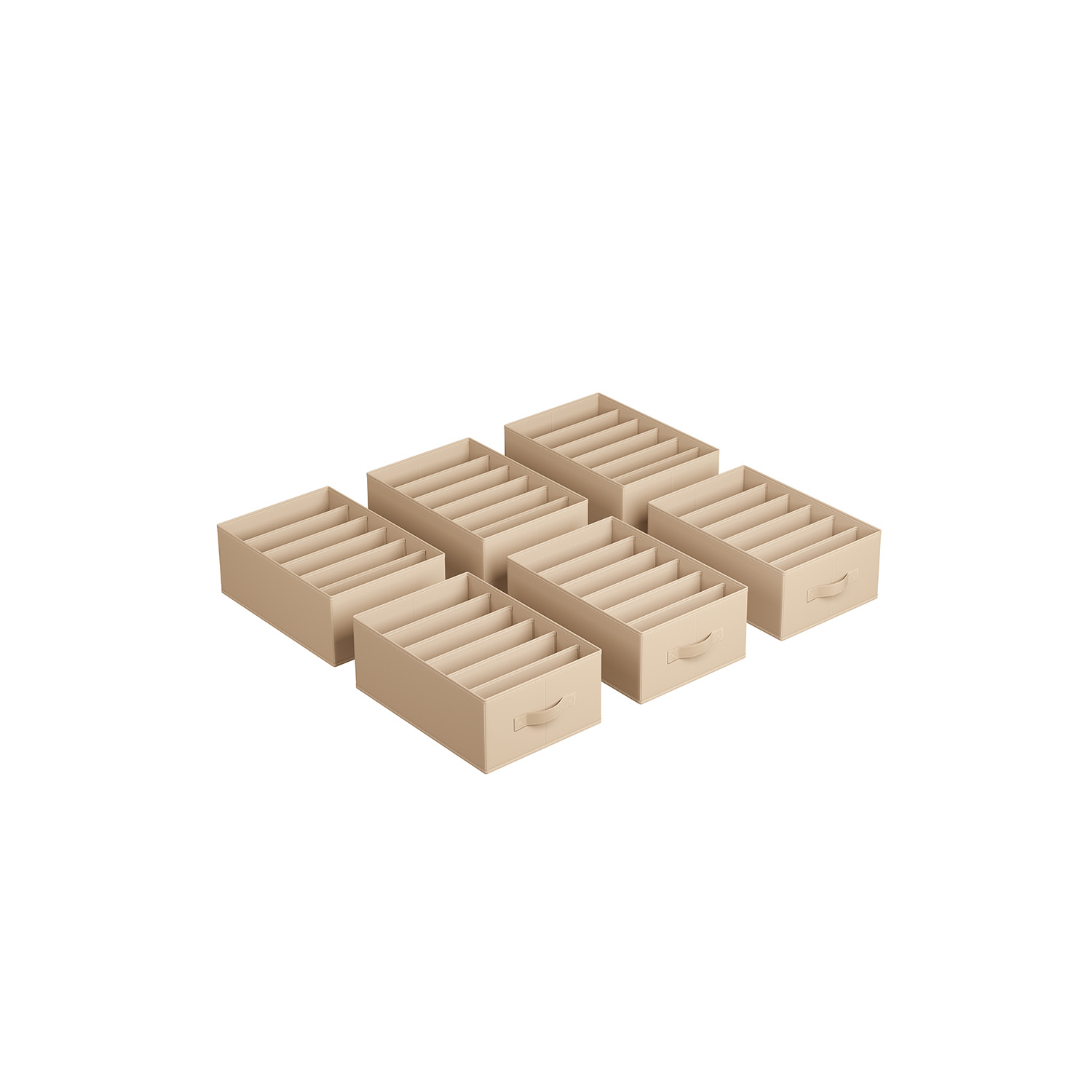 Garderobes organizatoru komplekts, 6 gab., 42 x 30 x 17 cm, smilšu bēšs