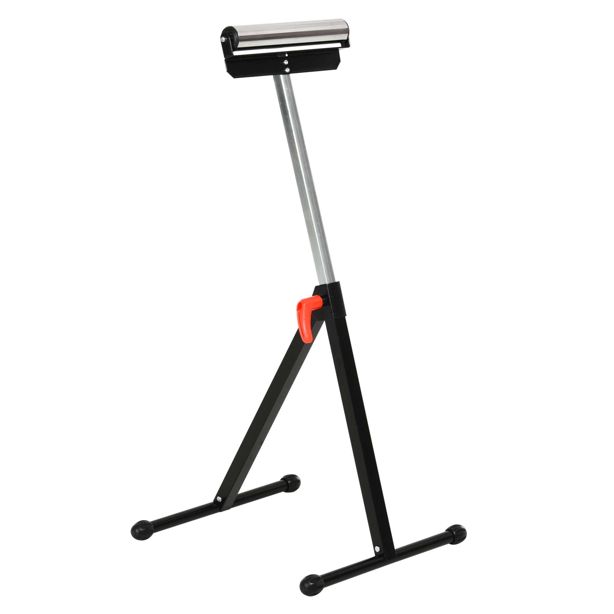 Rullalus rulltugi kõrgusega reguleeritav tööalus rullalus tugialus kuni 90 kg metall must 44 x 50 x 68-110 cm