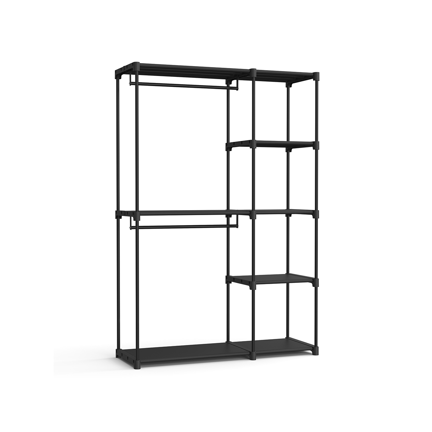 Riidepuudega avatud riidekapp 43 x 124 x 182 cm must