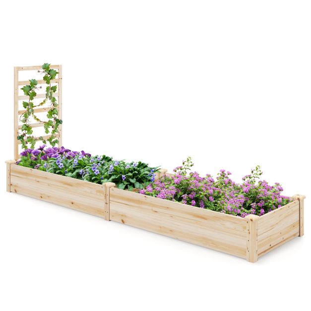 235x63x102 cm egles koka dārzeņu dārza kvadrātveida režģis, atvērta pamatne, pašdarināta gleznošana, vīteņaugi, augļi, ziedi, dārzeņi, dabīgi