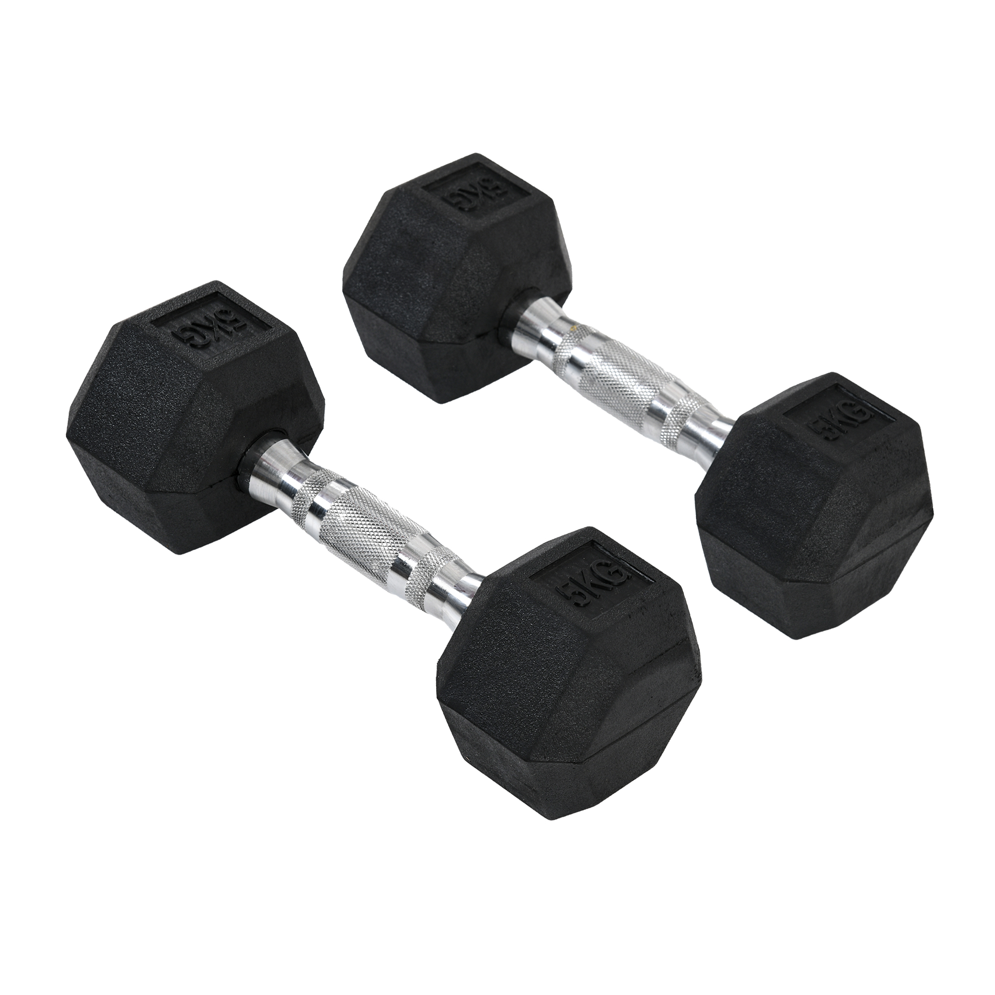 Sešstūra hanteles, 2 hanteļu komplekts ar rievotiem rokturiem, čuguna hanteļu komplekts, 2 x 5 kg, hanteles vīriešiem un sievietēm, mājas lietošanai, sporta zālei, spēka treniņiem