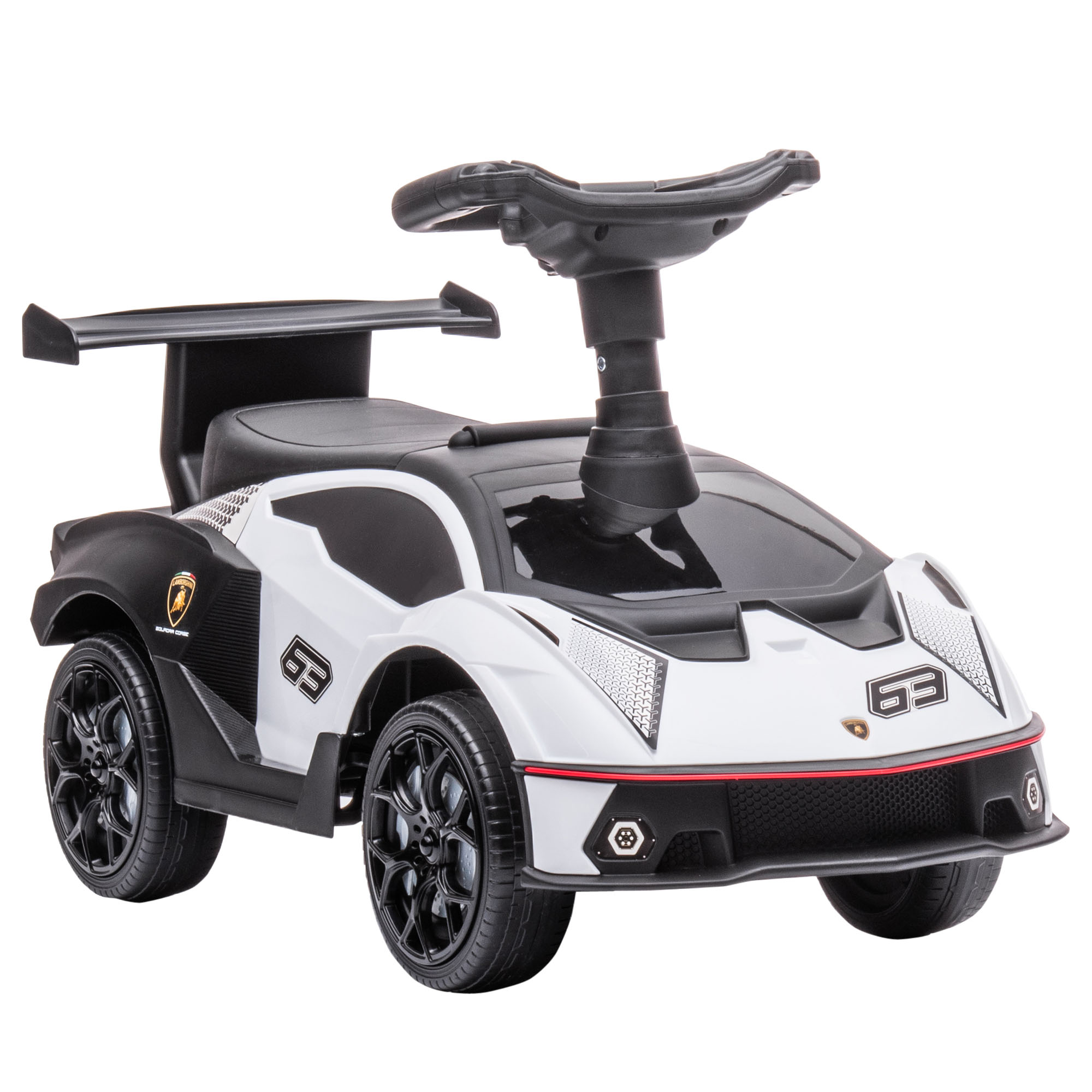 Lamborghini licencēta automašīna ar skaņas efektiem un apgāšanās aizsardzību, 67 cm x 28 x 38 cm