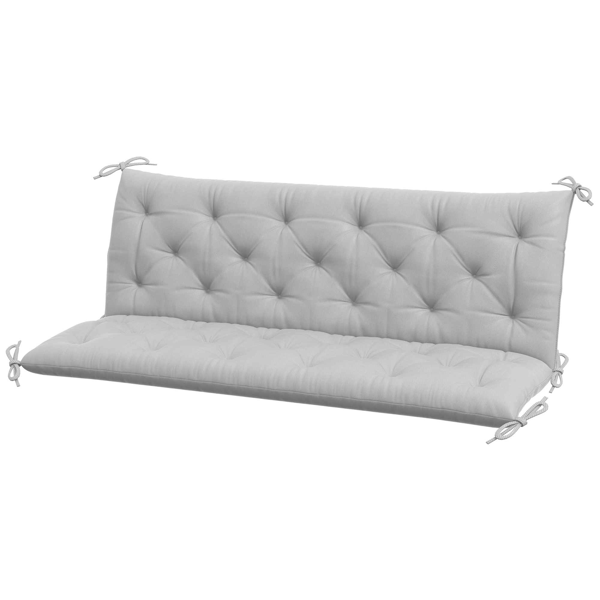 3-kohaline pingipadi 150x98x8 cm pingipadi paeltega aiamööbli pingipadi Hollywood kiik helehall