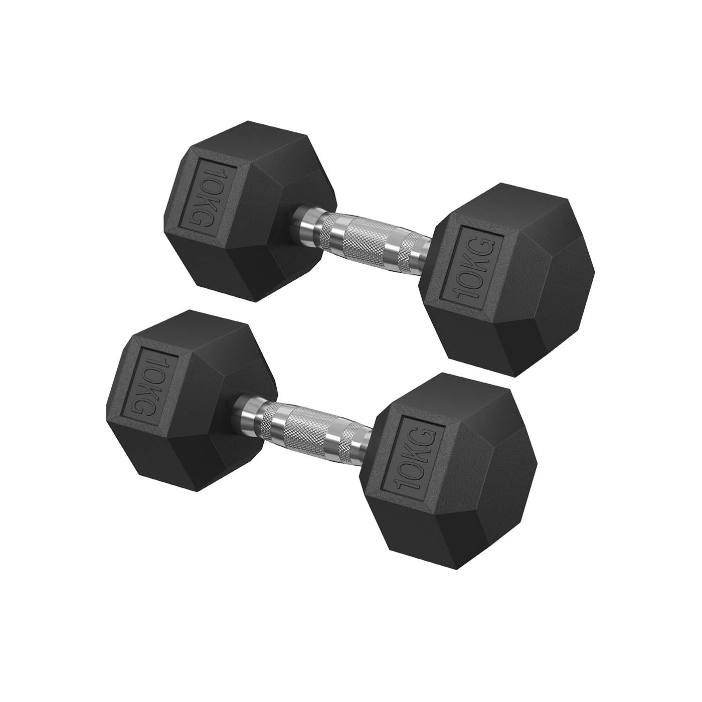 Kuuskant-hantlite komplekt (2 tk komplektis) valikus 2 x 5 kg või 2 x 10 kg jõutreeninguks kodus või saalis