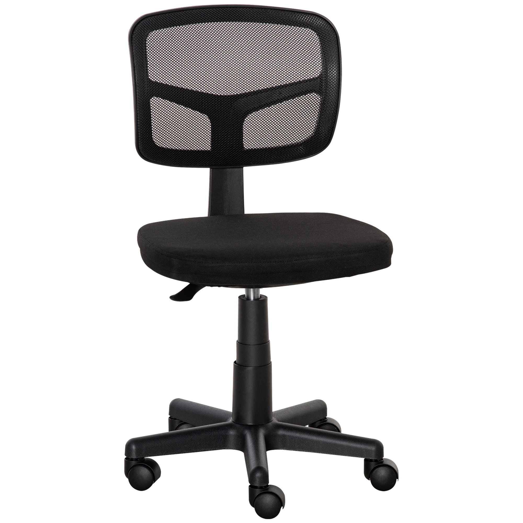 Biroja krēsls, ergonomisks rakstāmgalda krēsls, augstumā regulējams grozāmais krēsls, vietu taupošs, melns
