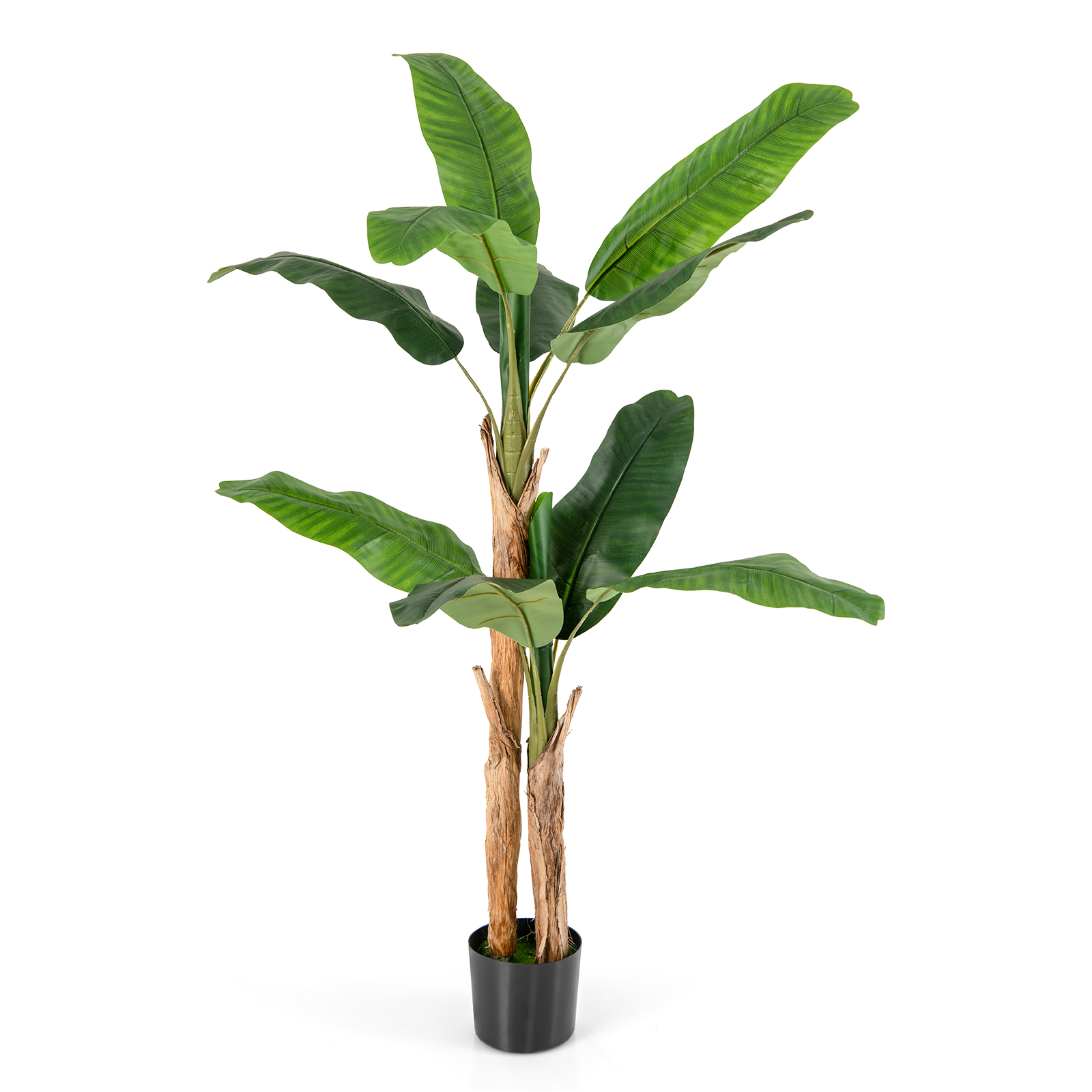 1,5/198 cm augsts mākslīgais banānu koks ar 10/27 lielām lapām - 45,7 cm