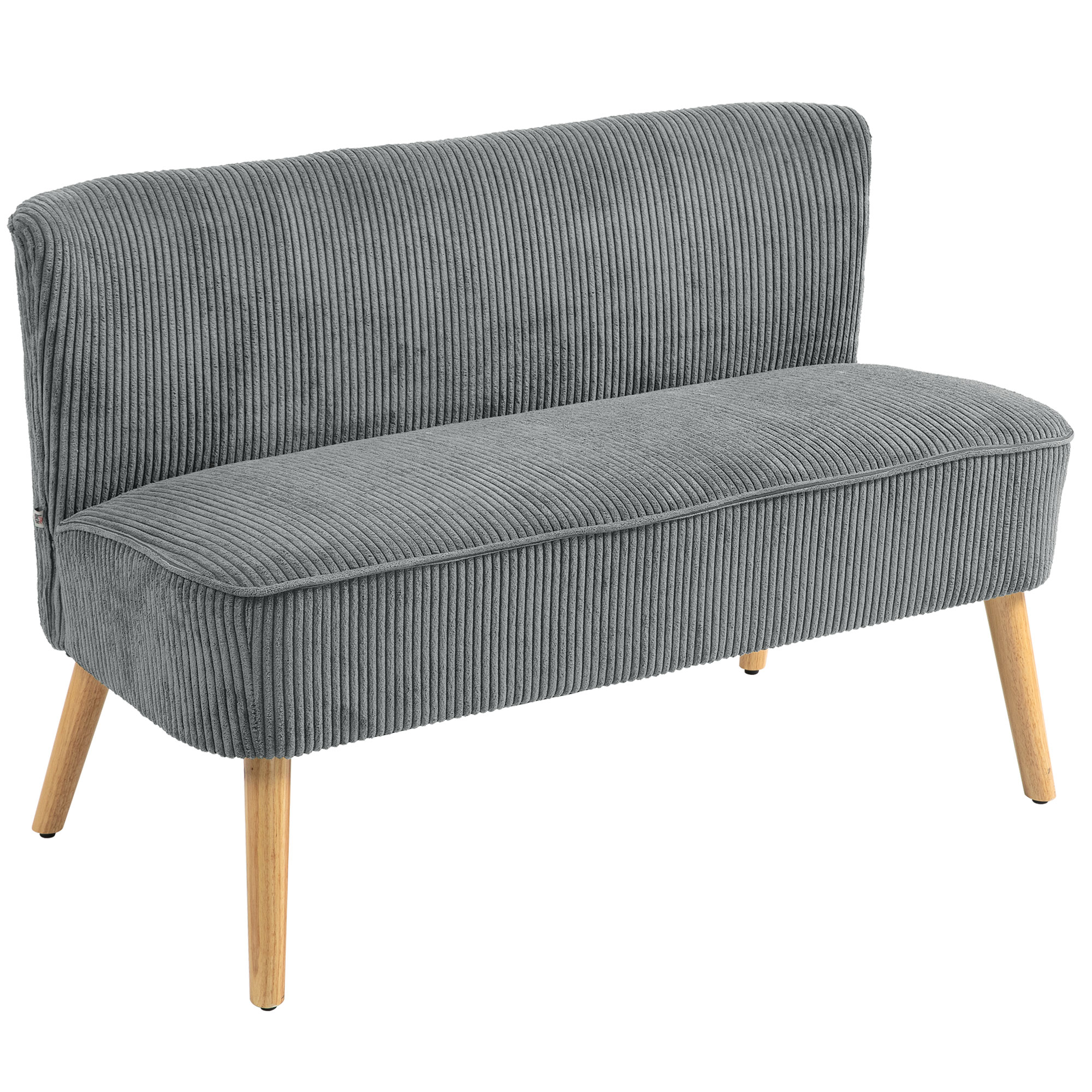 Divvietīgs polsterēts dīvāns, koks, samtam līdzīgs poliesters, putas, 117 x 56,5 x 77 cm, pelēks