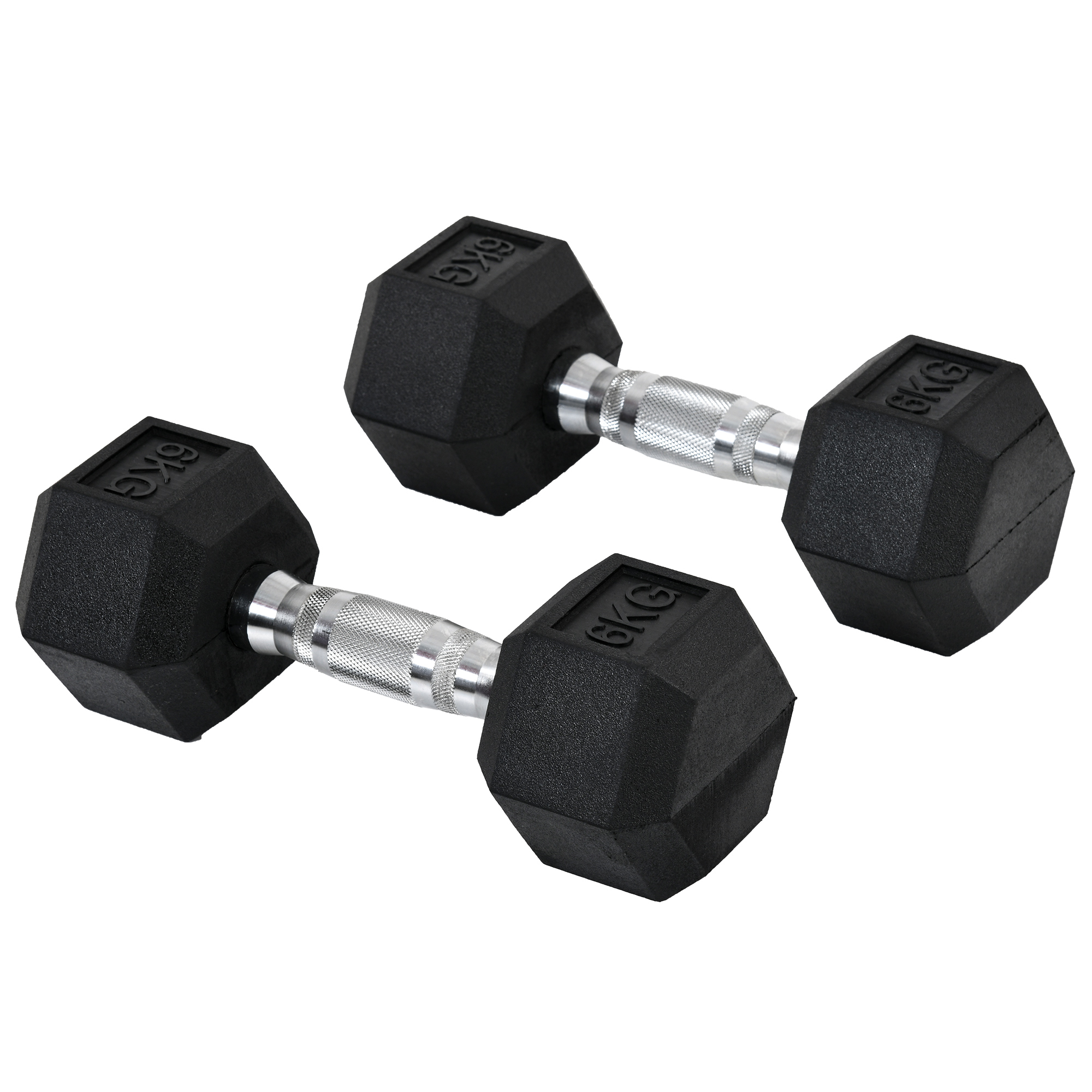 Sešstūra hanteles, 2 hanteļu komplekts ar rievotiem rokturiem, čuguna hanteļu komplekts, 2 x 6 kg, hanteles vīriešiem un sievietēm, mājas lietošanai, sporta zālei, spēka treniņiem