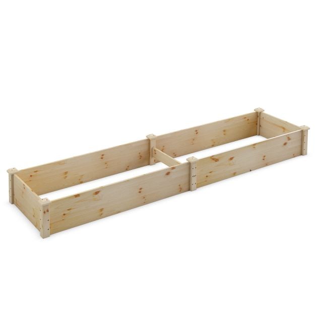 Ristkülikukujuline kuusepuidust aiapeenar 240 x 60 x 25 cm, avatud põhjaga