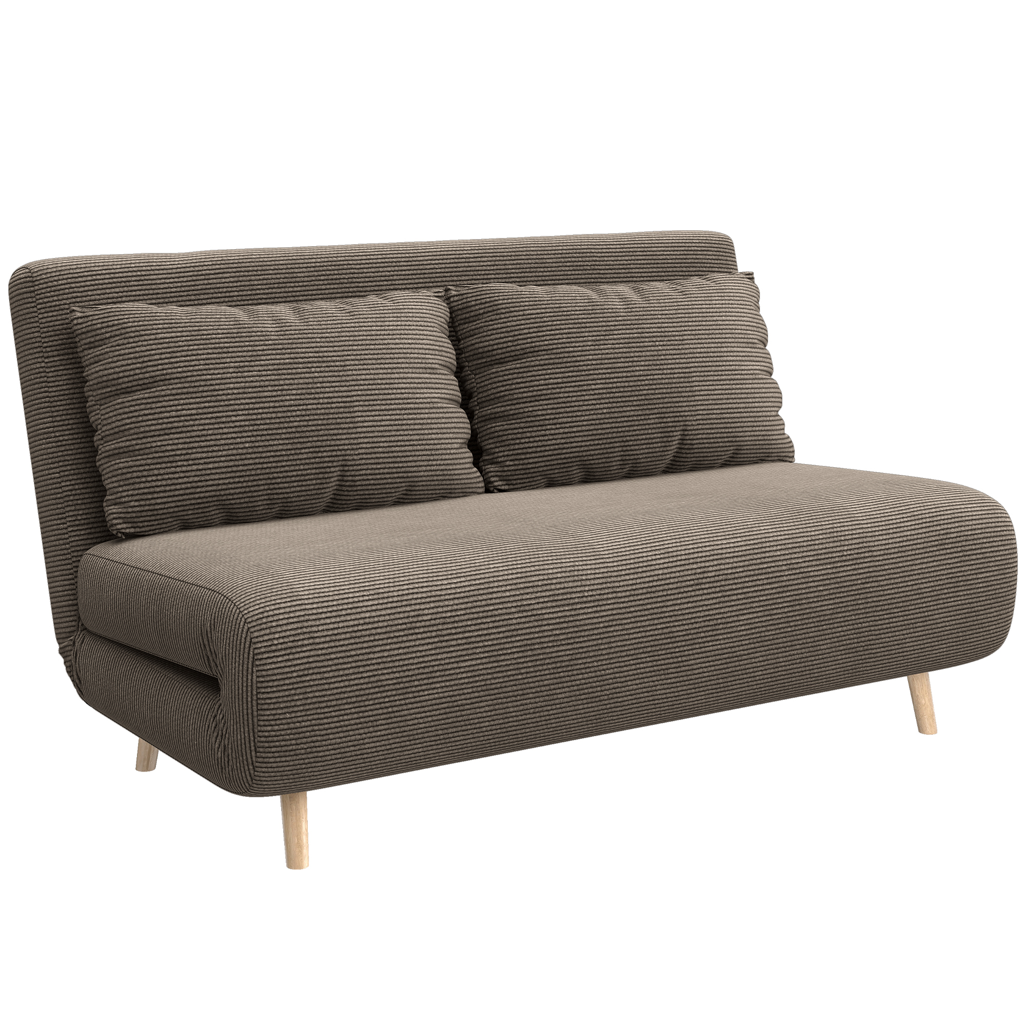 Dīvāngulta, viesu gulta, 3 pozīcijās regulējama atzveltne, samta imitācija, līdz 120 kg, 141 x 90 x 81 cm, tumši brūna