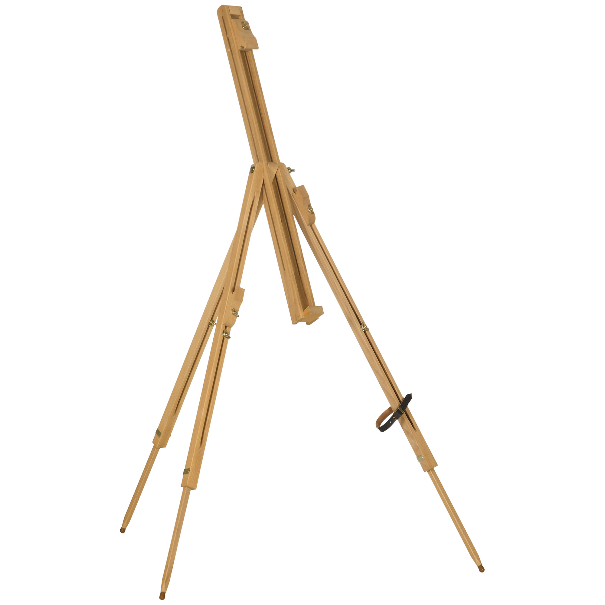 Augstumā regulējams, salokāms molberts, dabīgs dižskābardis, audekliem līdz 107 cm