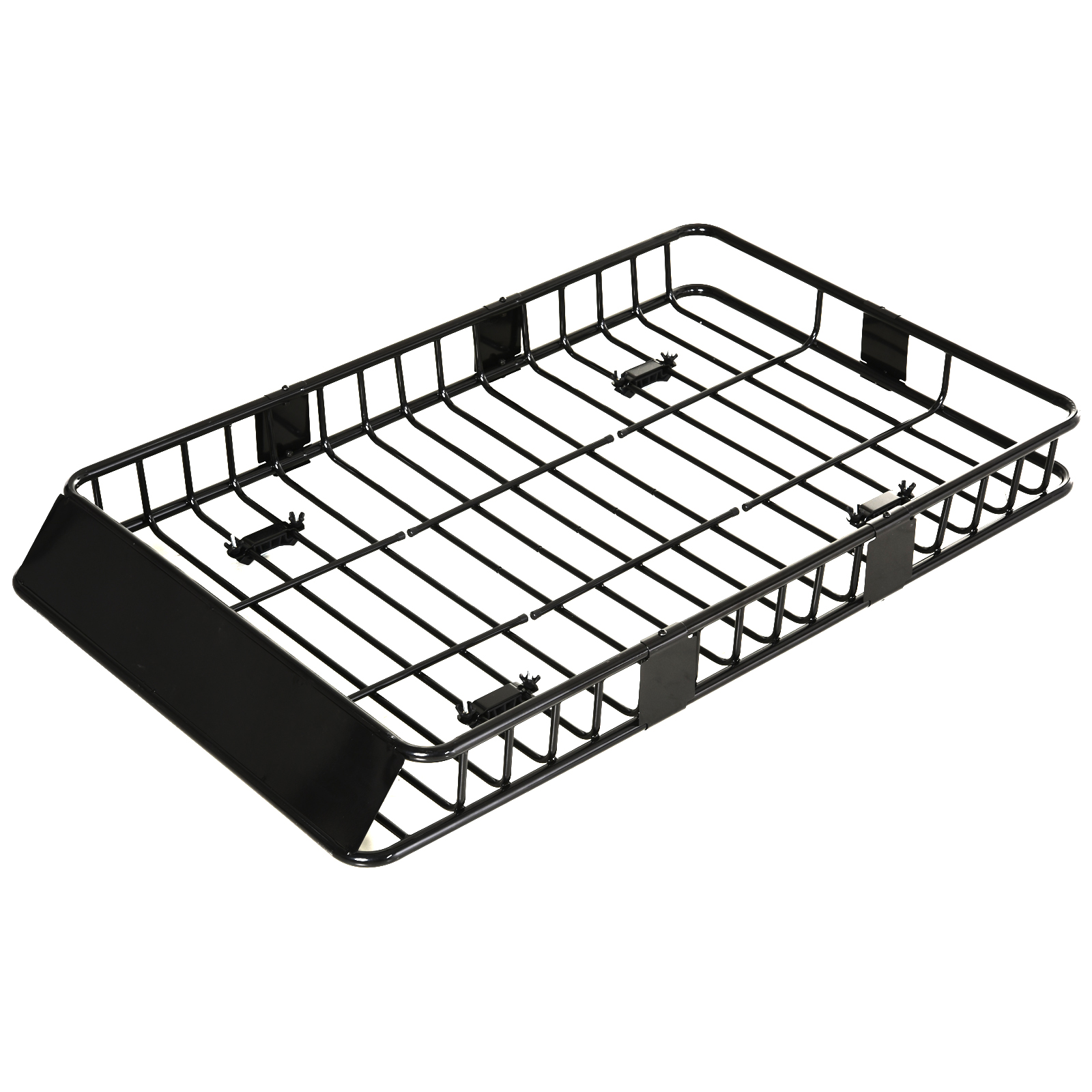 Metāla jumta bagāžnieks automašīnai, 162x99x16cm, universāls bagāžnieks, jumta bagāžnieks, kravnesība 100 kg, bagāžas grozs kempingam, griliem, braucieniem ar automašīnu, melns