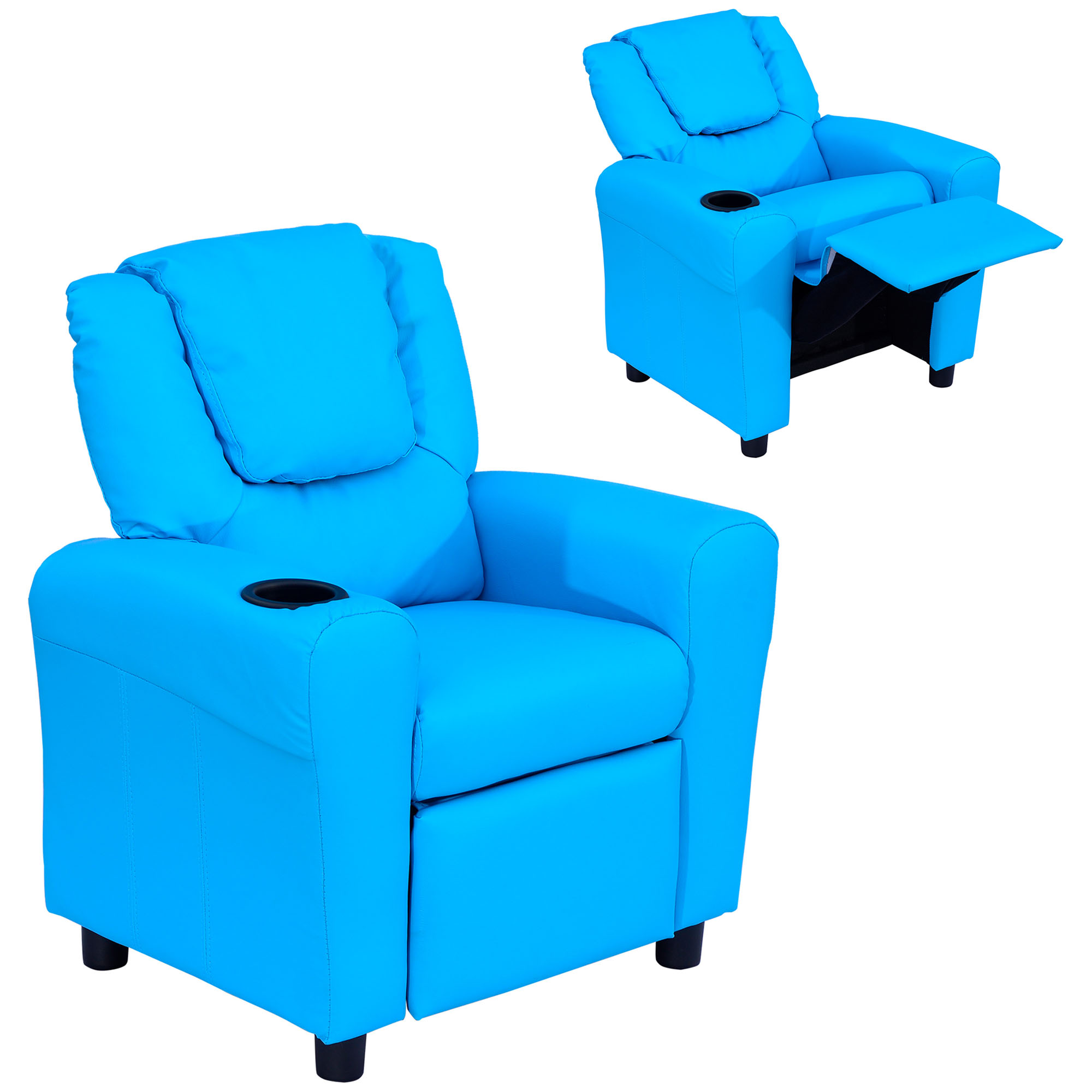 Laste tugitool lamava seljatoega 62 x 52 x 69 cm täispuidust raam sinine