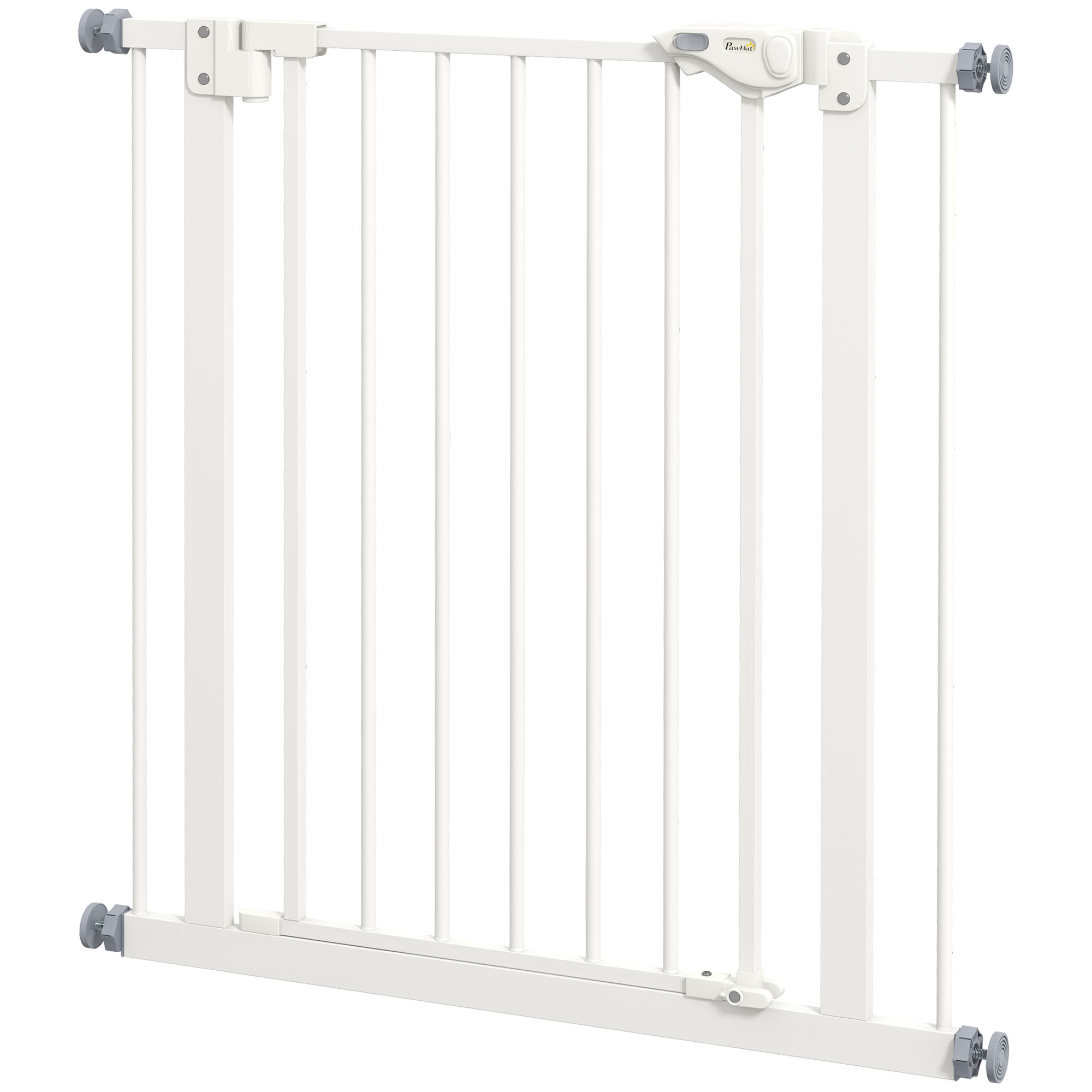 Suņu drošības vārti, barjeras vārti, mājdzīvnieku drošības vārti, metāla, plastmasas, 74-80 cm, balti
