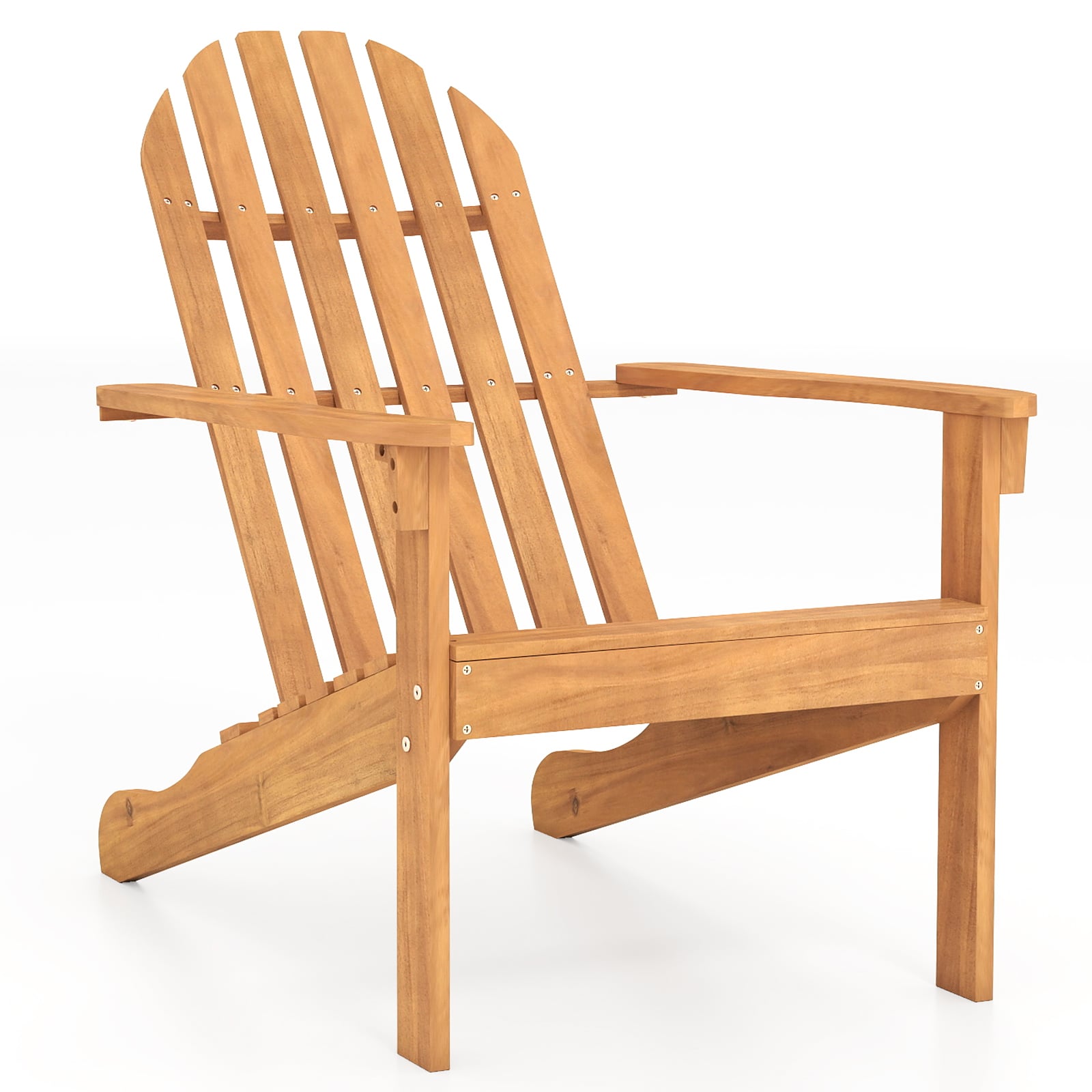 Klasisks Acacia Adirondack dārza krēsls ar zemu slīpumu sēdeklis ar augstu atzveltni Ērts terases krēsls dabīgs