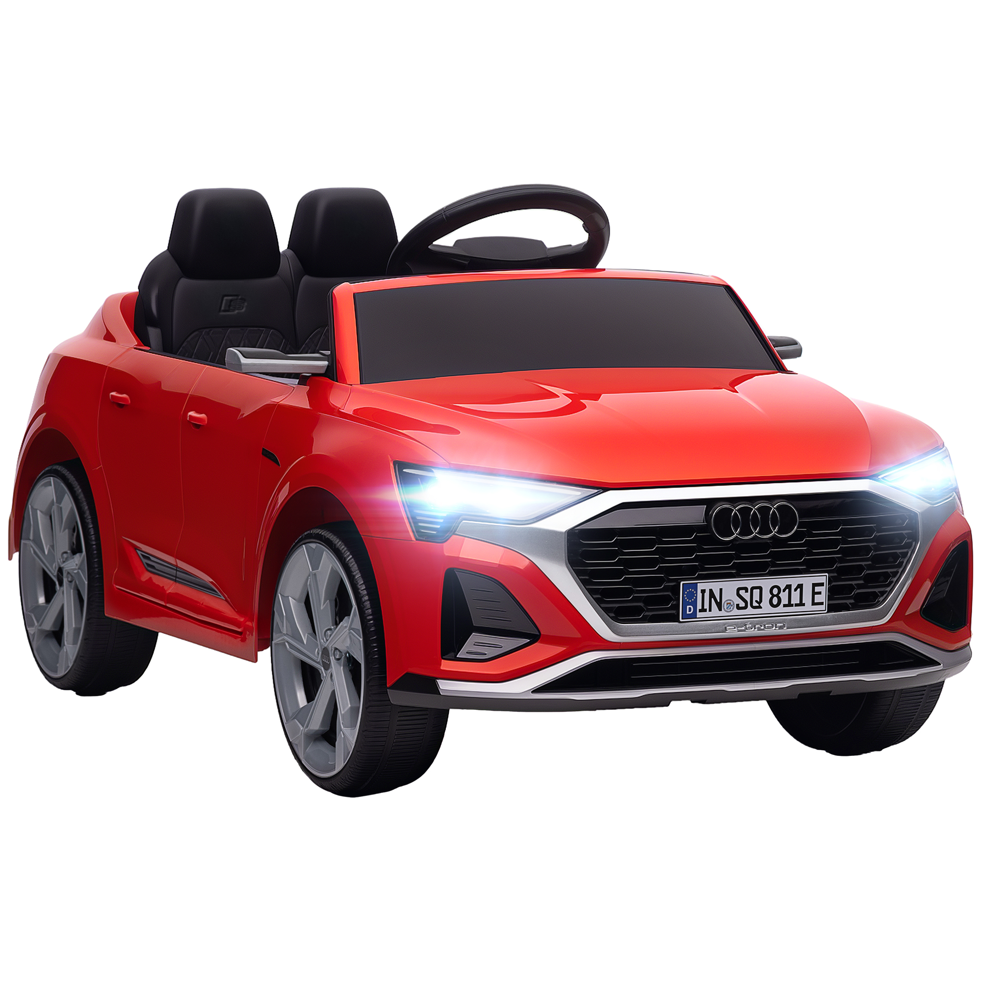 Elektriskā bērnu automašīna, 12V Audi Q8, 3-5 km/h, tālvadības pults, priekšējie lukturi, mūzika, sarkana