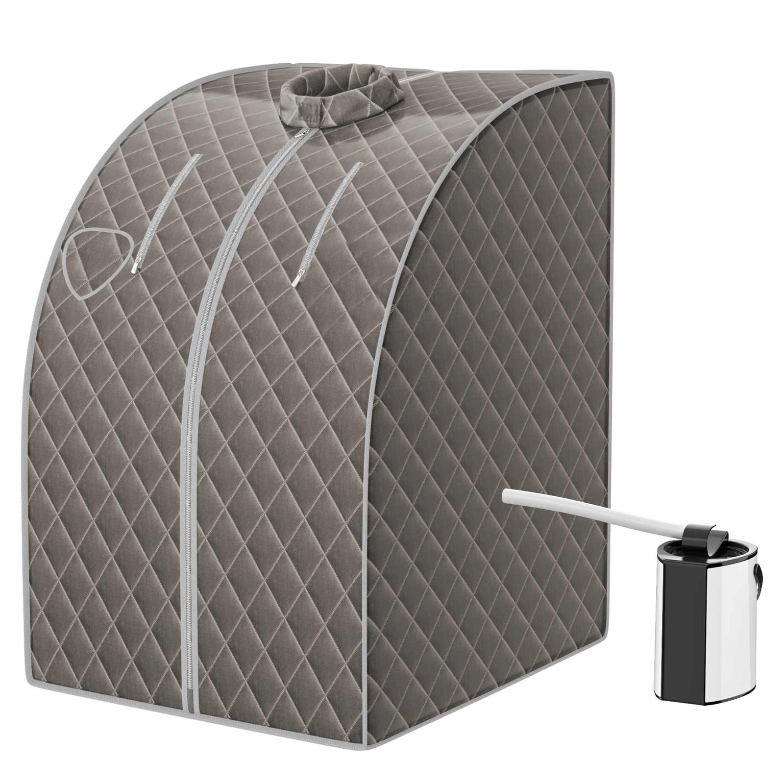 Kaasaskantav mini-aurusaun koduseks kasutamiseks, 3 l aurukatlaga ja 9 temperatuuriastmega (1000 W) (78 x 87 x 101 cm), hall