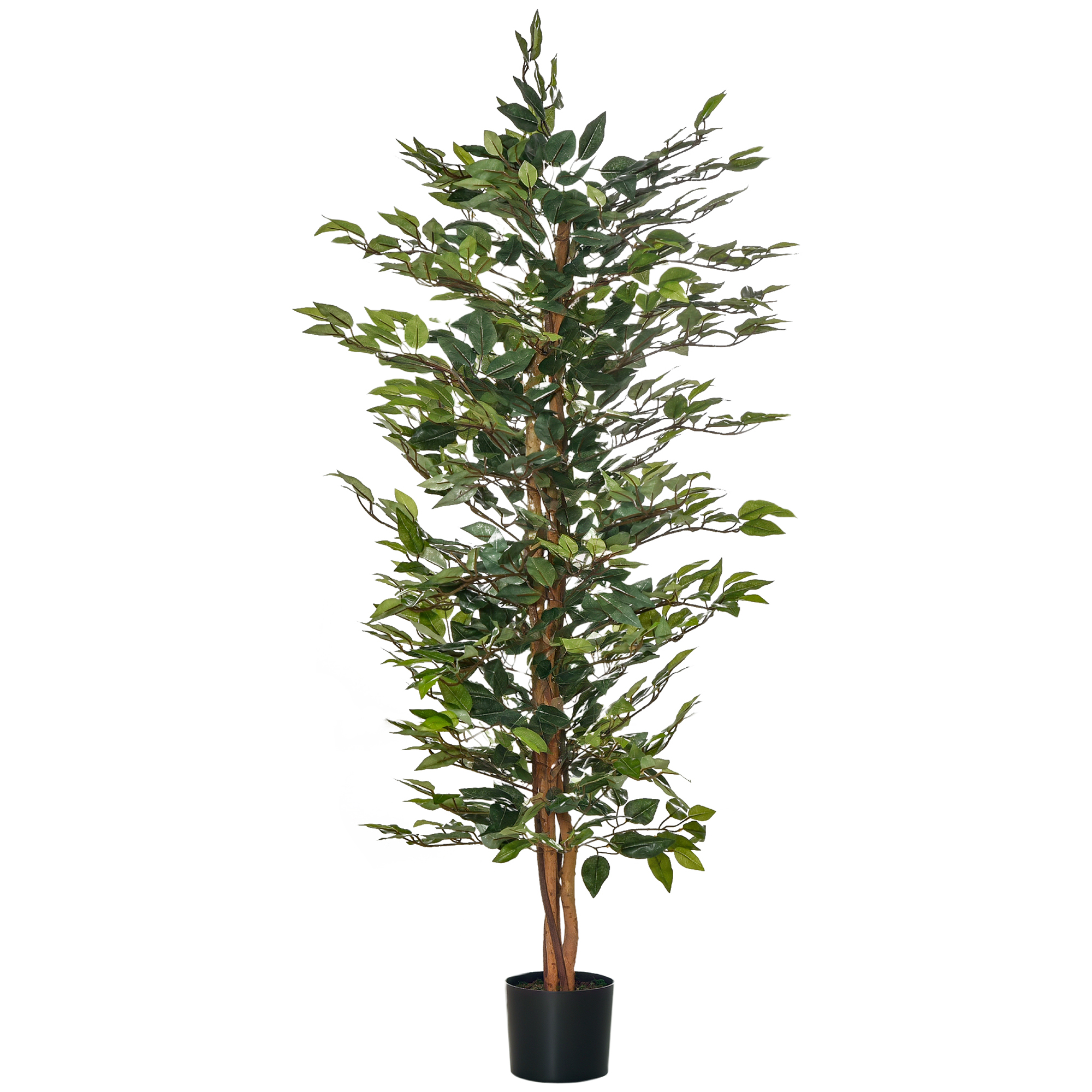 Liels mākslīgais fikusa koks, 150 cm, mākslīgais koks, mākslīgais augs, plastmasas mākslīgie augi podā, mākslīgais augs, kas izskatās īsts, viesistabai, guļamistabai, birojam, dārzam, moderns dekors, dāvana
