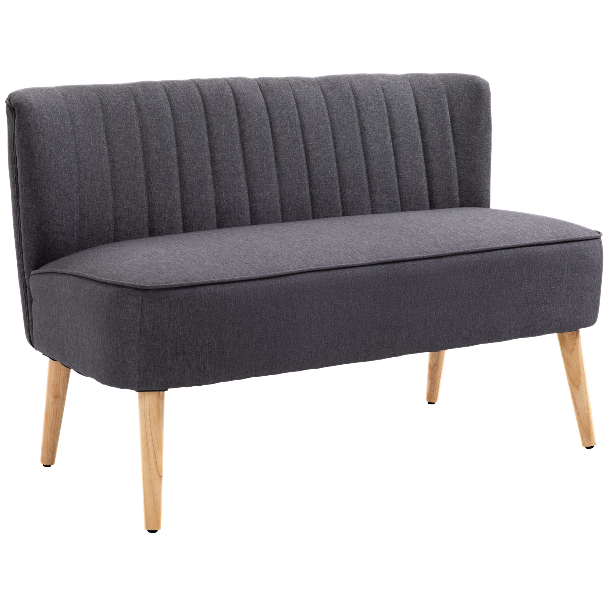 Divvietīgs dīvāns, mīksta apdare, viegli kopjams pārvalks, līdz 220 kg, 117 x 56,5 x 77 cm, tumši pelēks