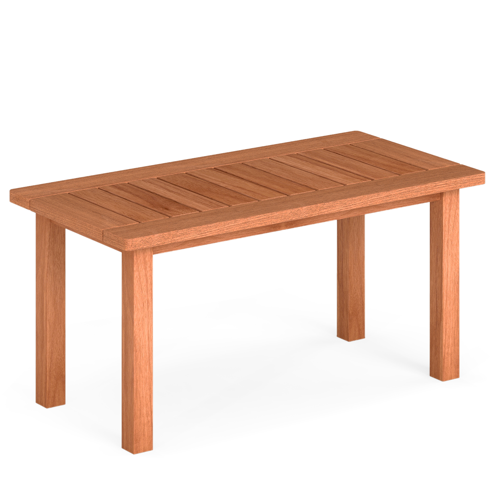 Ristkülikukujuline puitliistudest disainiga puidust diivanilaud ja madal elutoalaud kodusesse interjööri, naturaalne (90 x 45 x 43,5 cm)