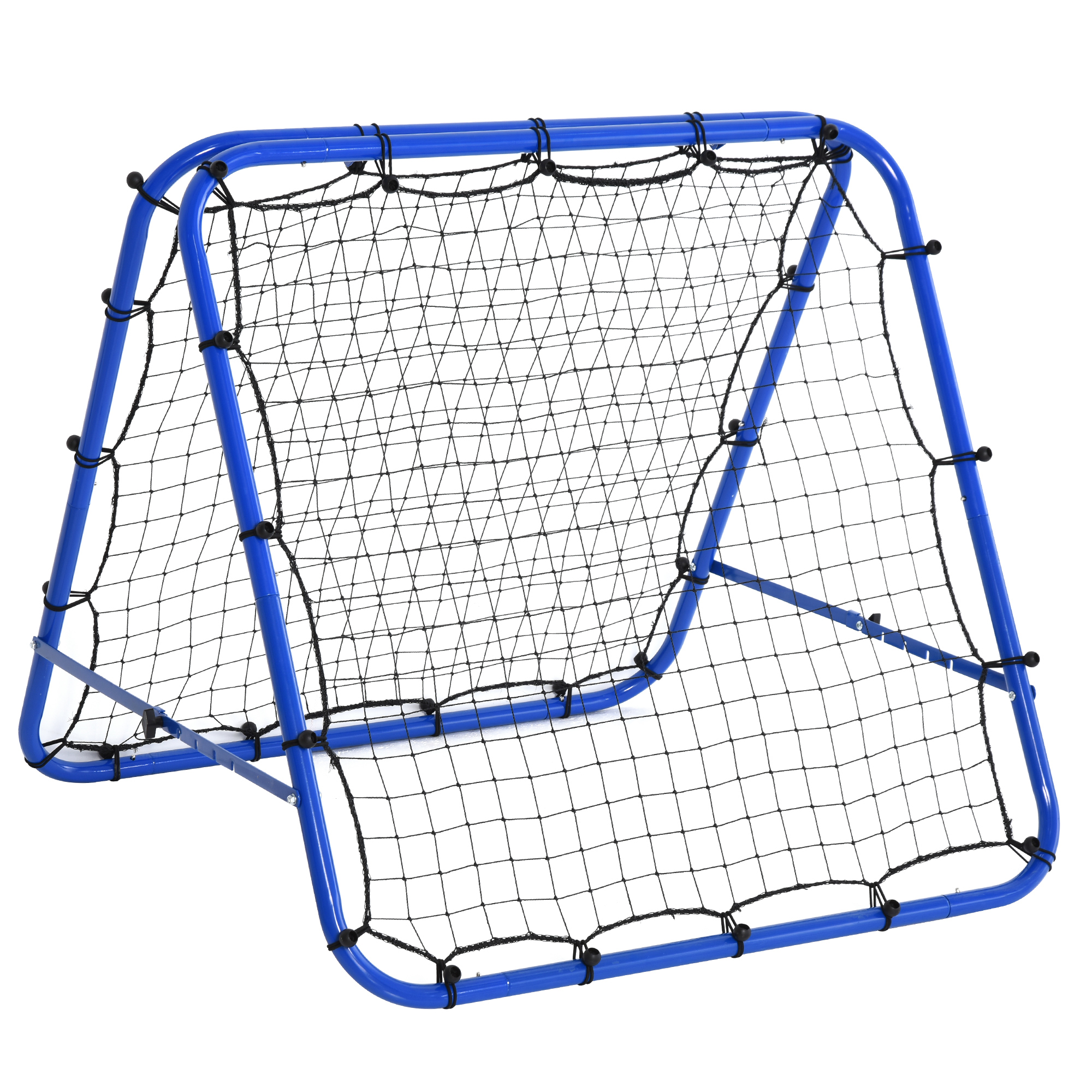 Divpusējs atsitiena sitiens futbolam, regulējama atsitiena siena ar 5 leņķa pozīcijām, 100 x 68-95 cm atsitiena vārti jauniešiem, atsitiena siena handbola treniņiem, zila