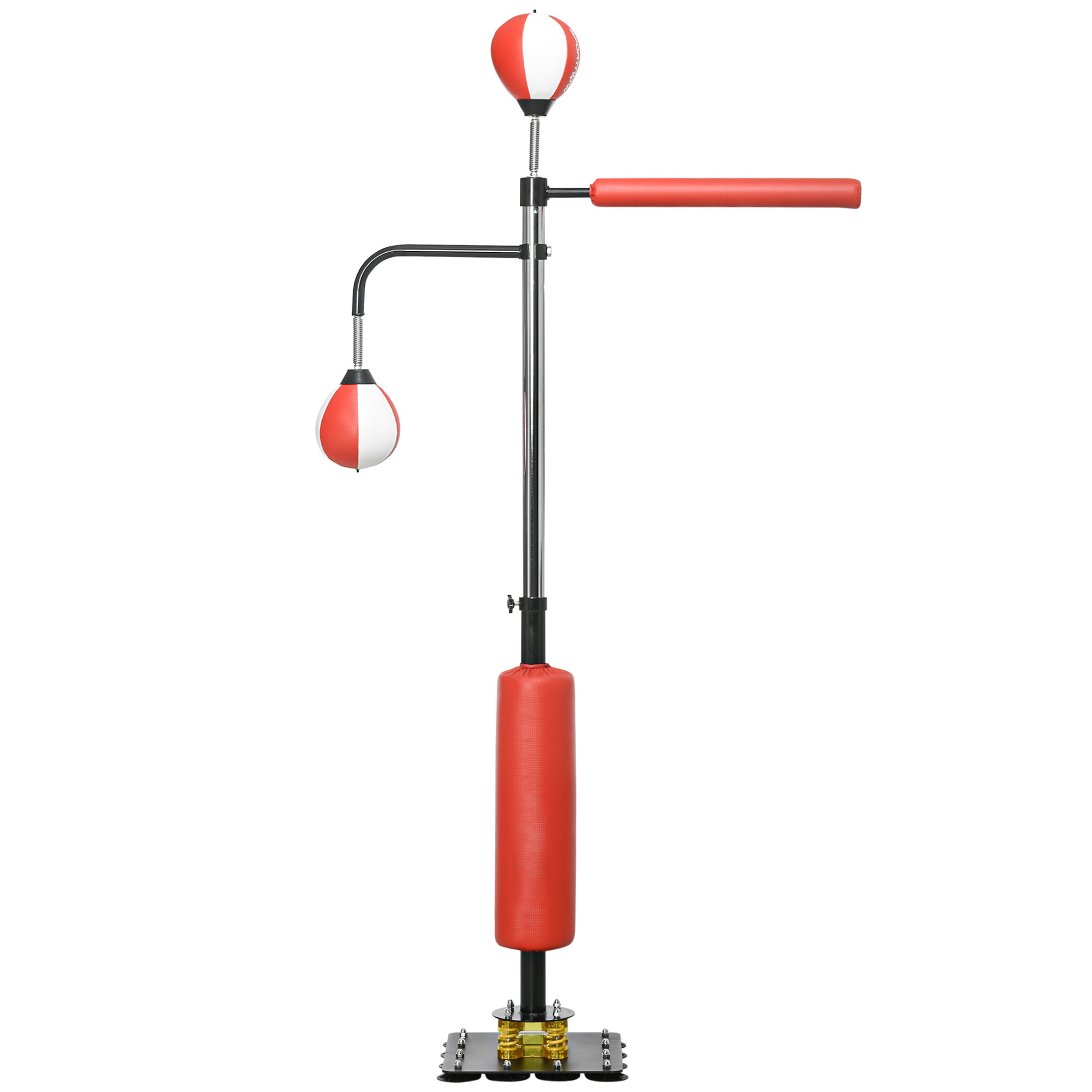 Poksistatiiv kaks kiirpalli pöörlev poksikang löögipadjad reguleeritava kõrgusega terasest 107 x 36 x 140-205 cm