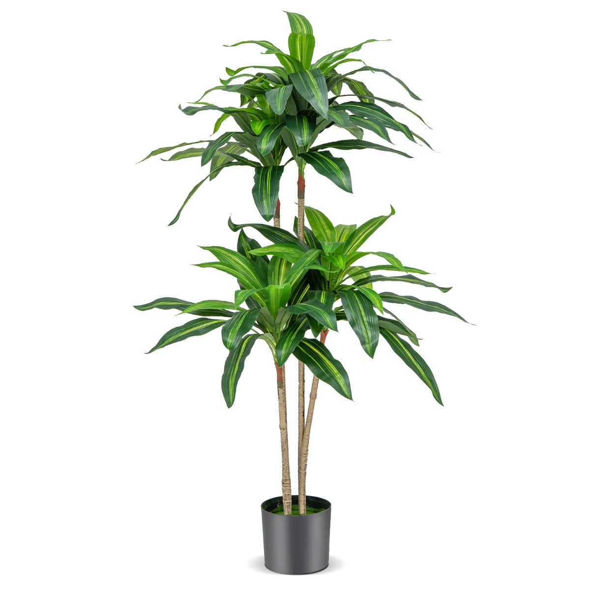 Suur lohepuu (Dracena) imitatsiooniga kunsttaim potis, 92 tiheda lehega kunstkuusk (kõrgus 140 cm), roheline