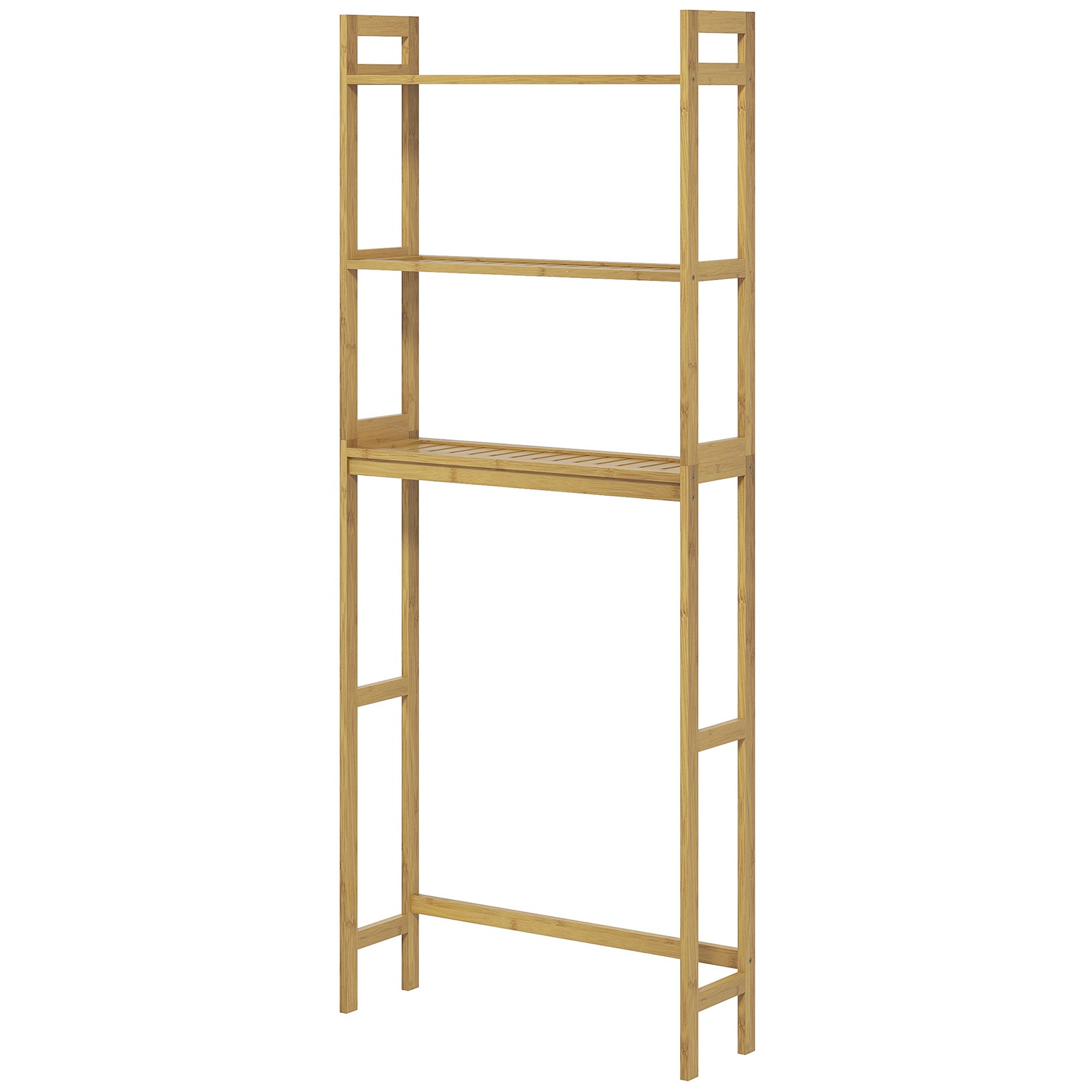 Vannas istabas plaukts, tualetes plaukts, 3 plaukti, ūdensizturīgs, 68 cm x 20 cm x 165 cm, dabīgs